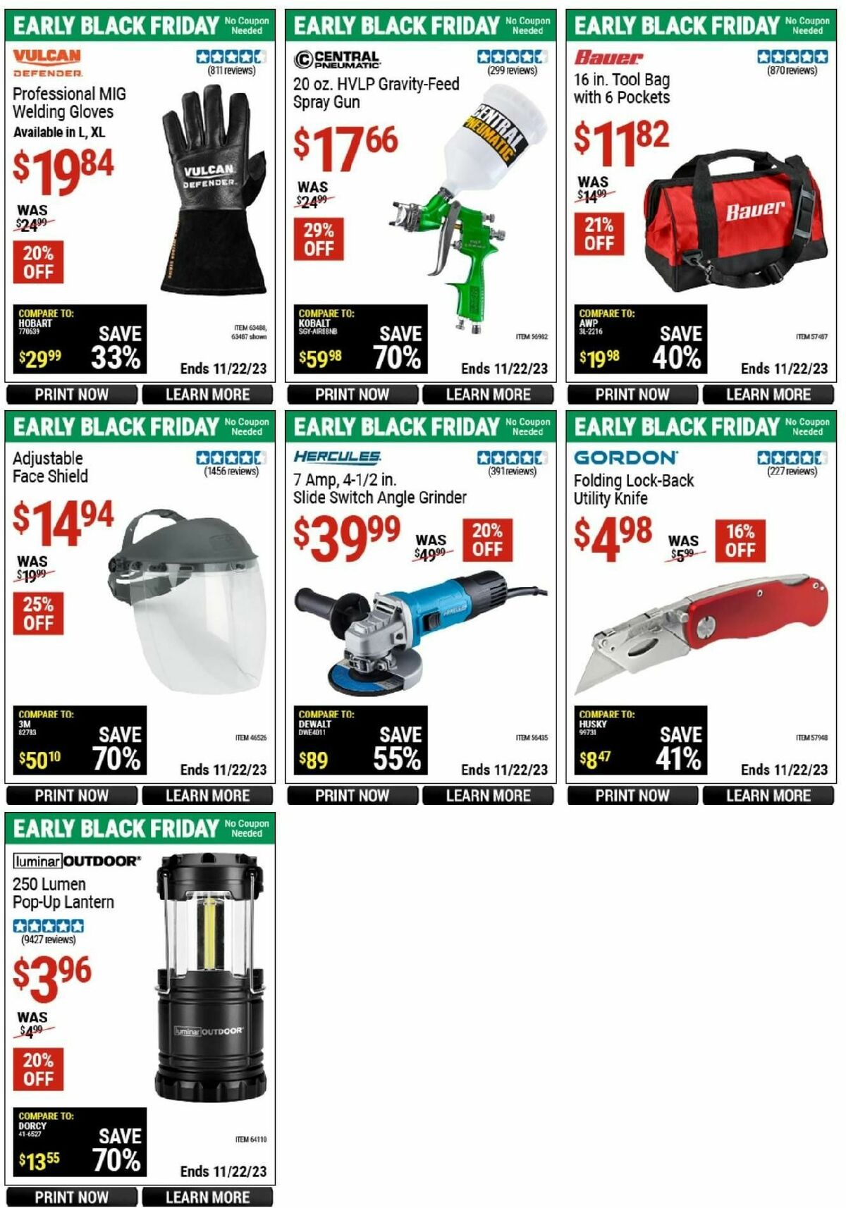 Harbor Freight Tools Instant Savings Weekly Ad from November 11