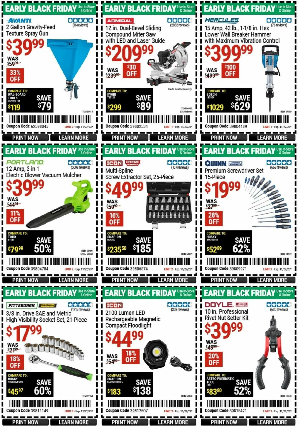 Harbor Freight Tools Weekly Ad from November 13