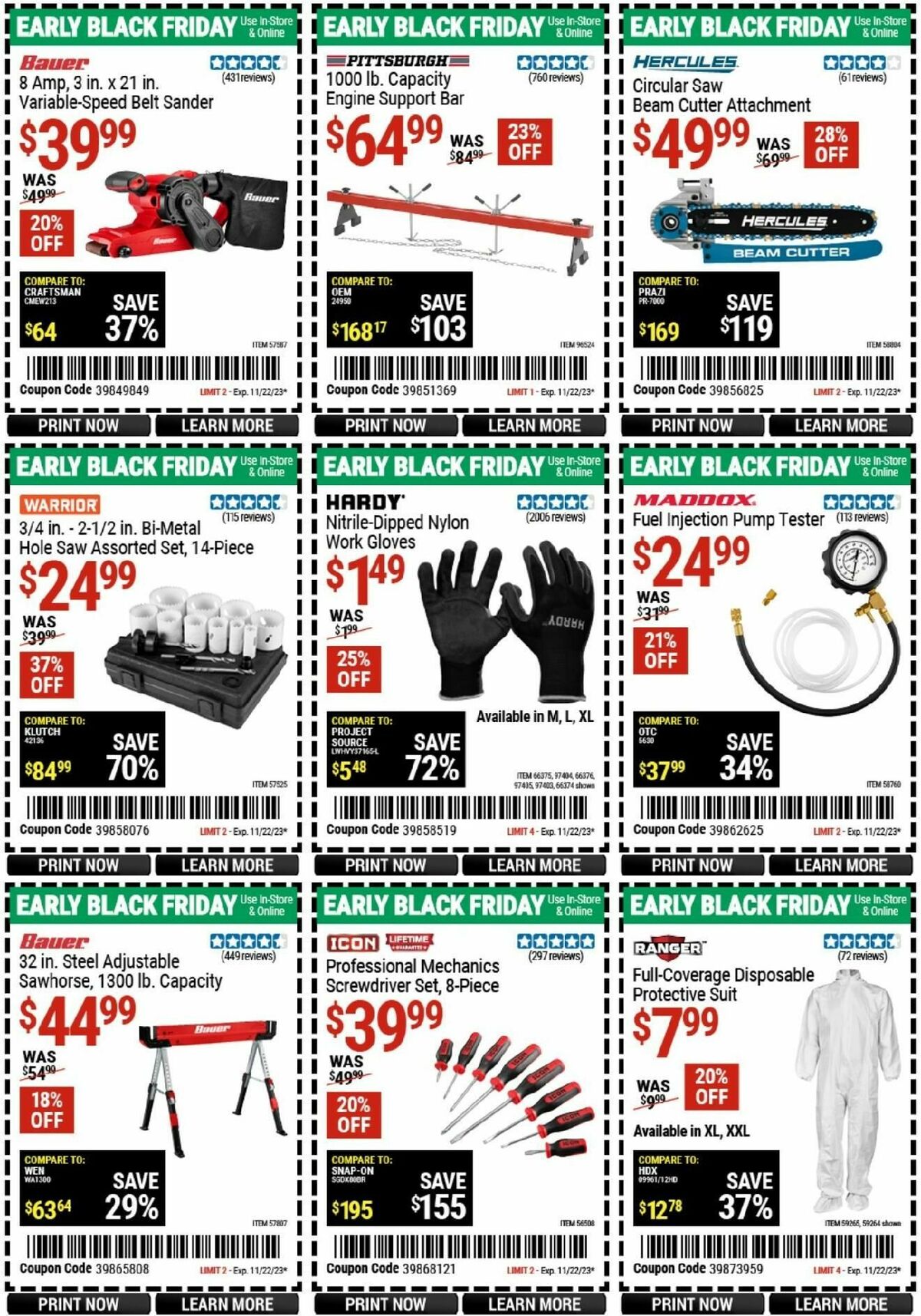 Harbor Freight Tools Weekly Ad from November 13