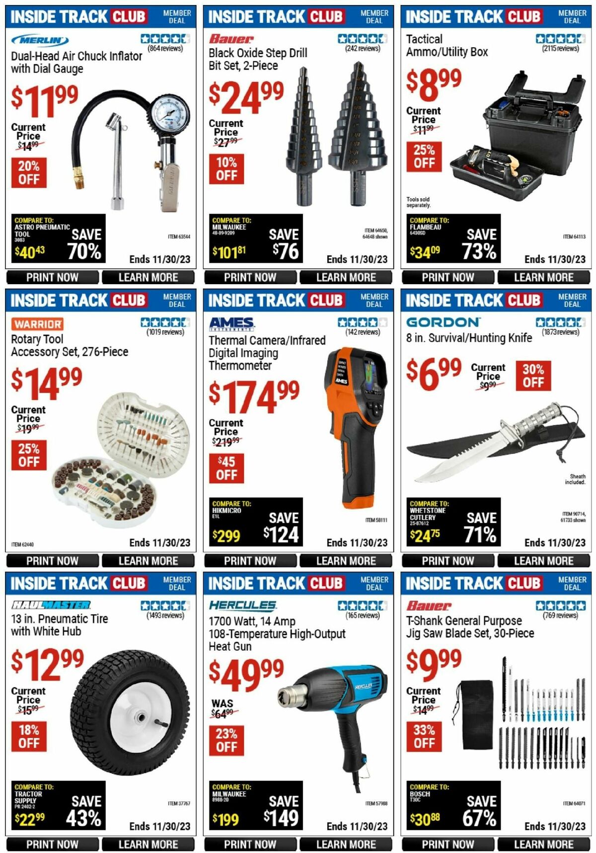 Harbor Freight Tools Inside Track Club Member Deals Weekly Ad from November 25