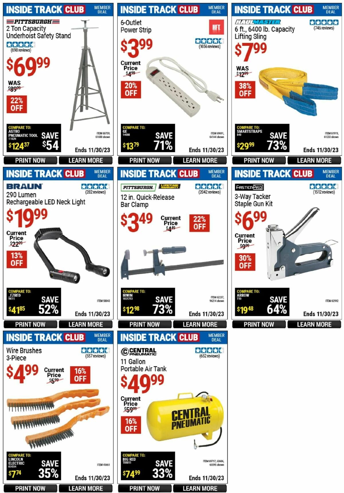 Harbor Freight Tools Inside Track Club Member Deals Weekly Ad from November 25