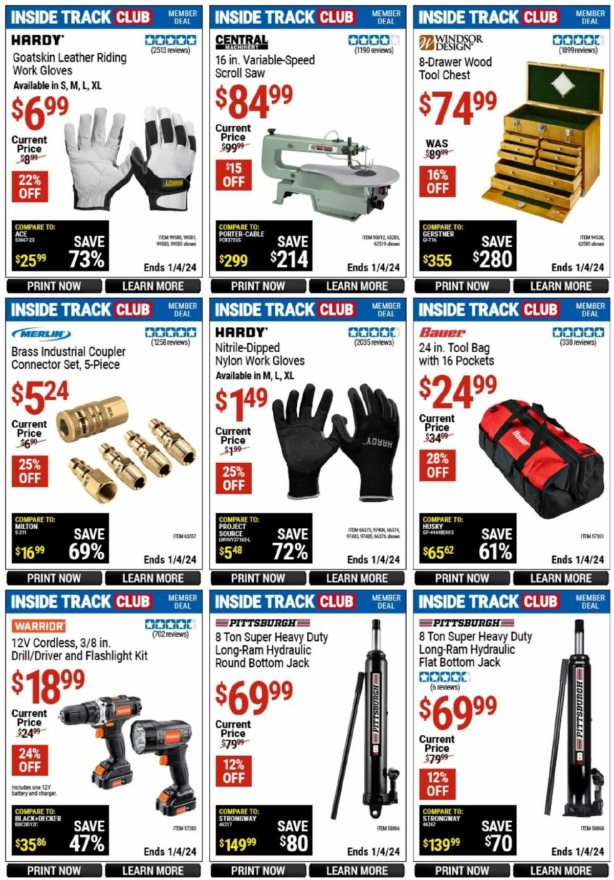 Harbor Freight Tools Inside Track Club Member Deals Weekly Ad from December 11