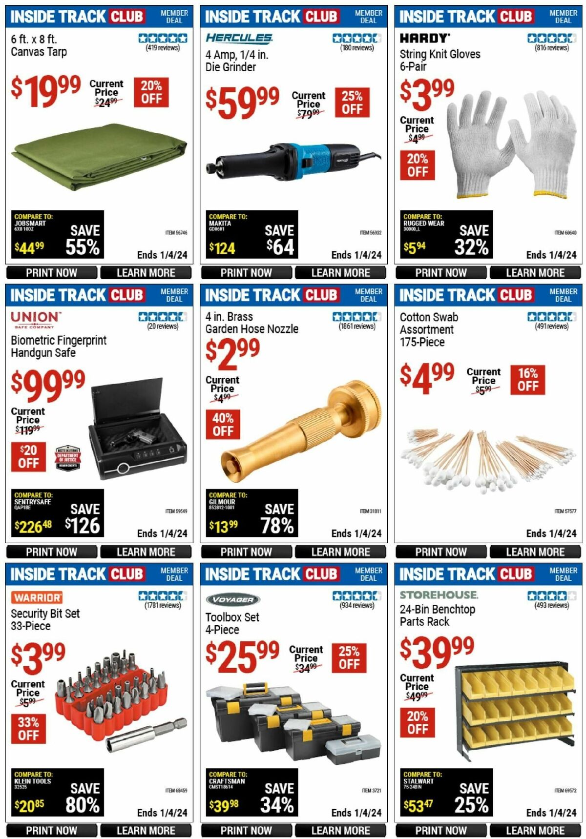 Harbor Freight Tools Inside Track Club Member Deals Weekly Ad from December 11