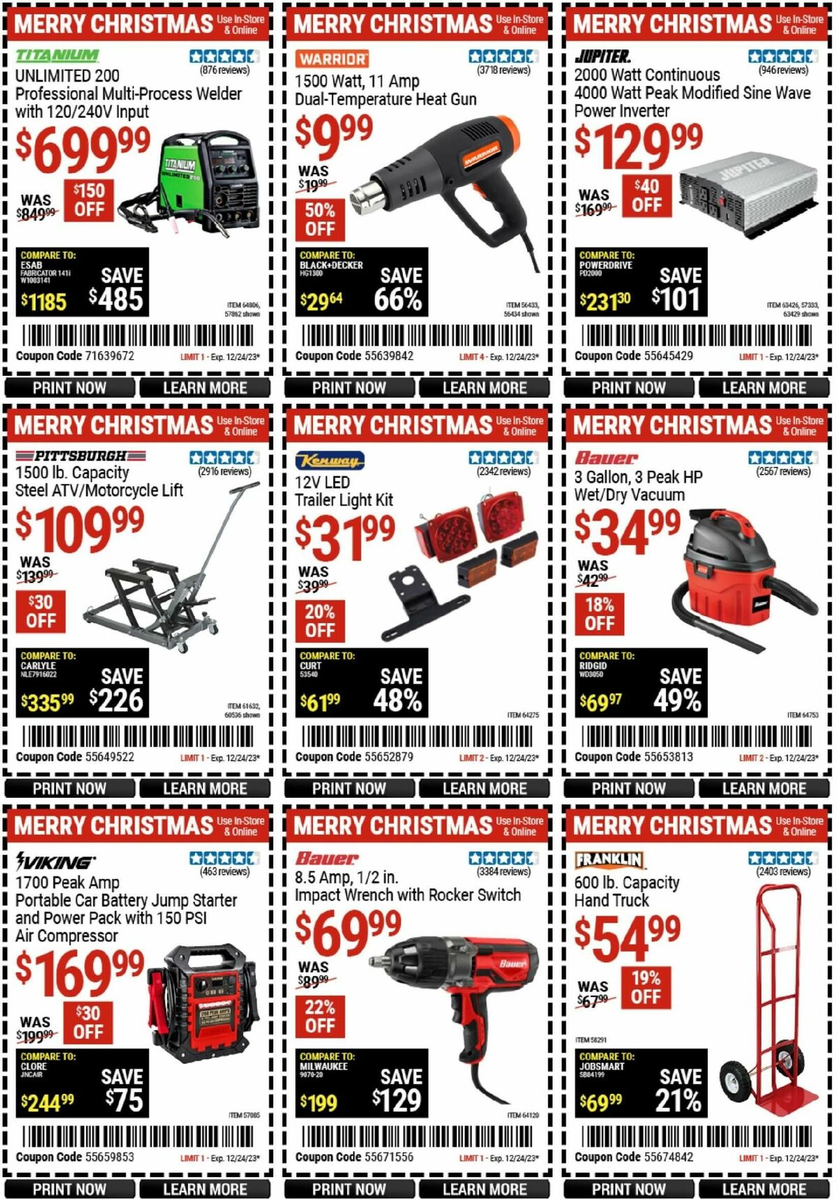 Harbor Freight Tools Weekly Ad from December 11