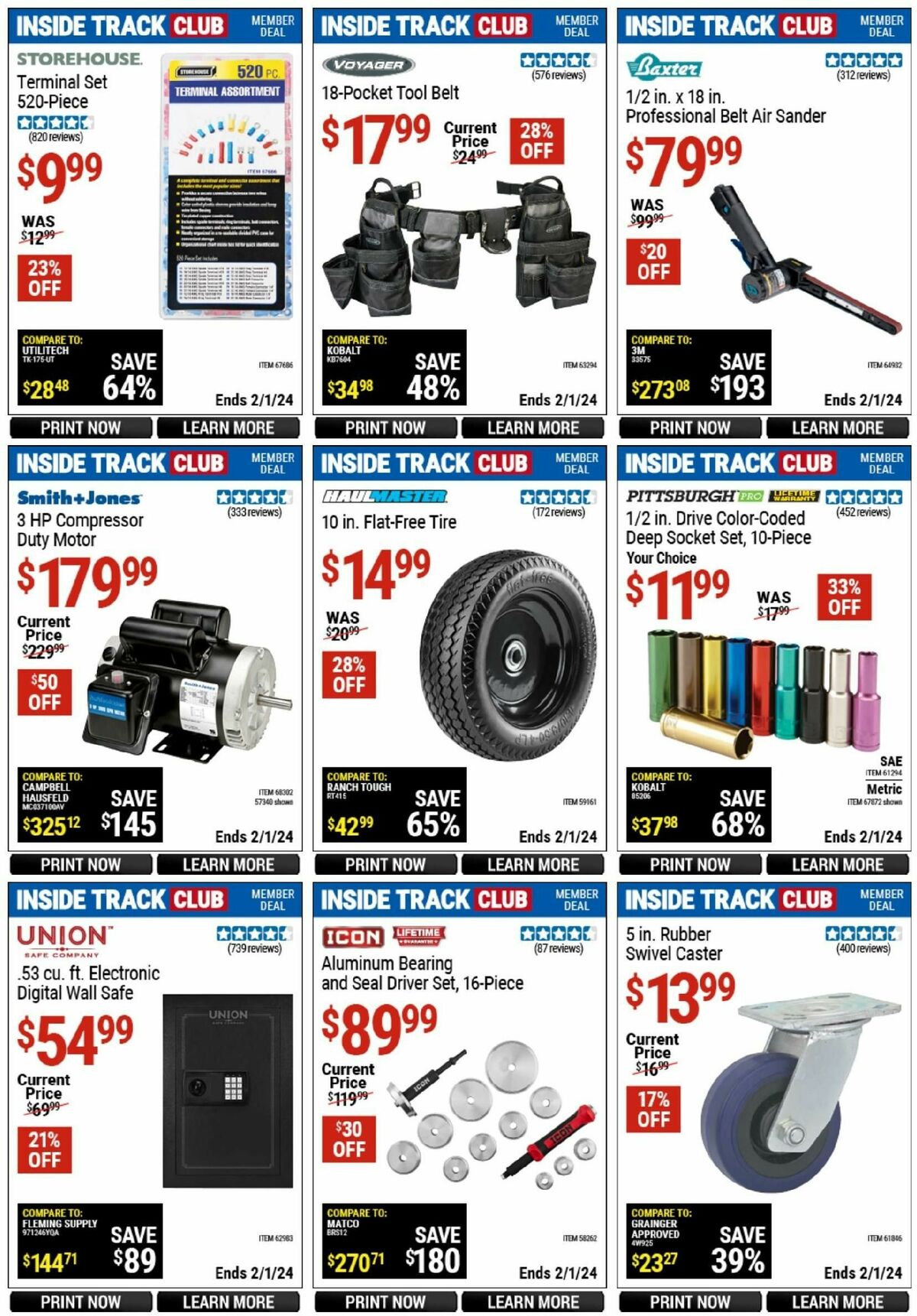 Harbor Freight Tools Inside Track Club Member Deals Weekly Ad from January 6