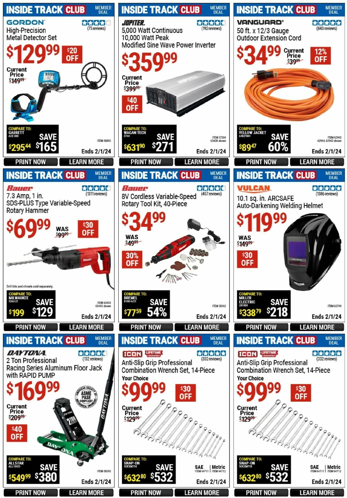 Harbor Freight Tools Inside Track Club Member Deals Weekly Ad from January 6