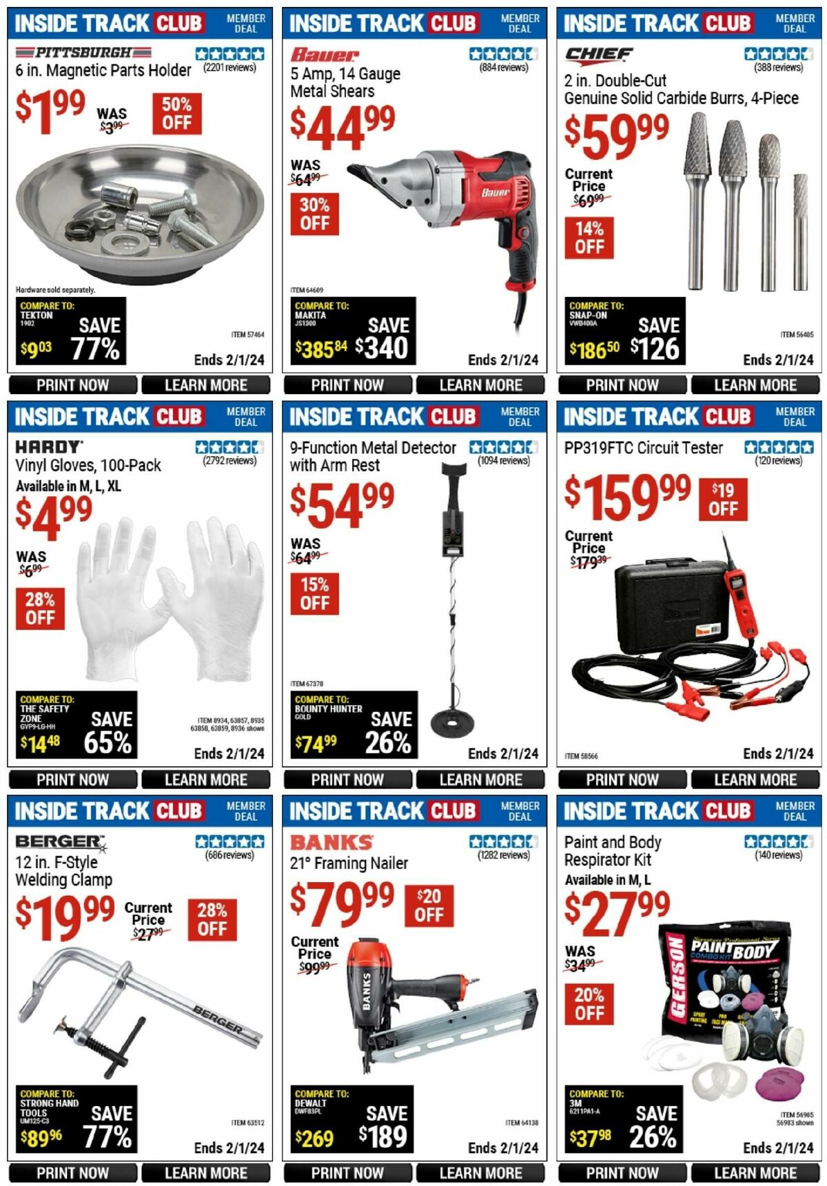 Harbor Freight Tools Inside Track Club Member Deals Weekly Ad from January 6