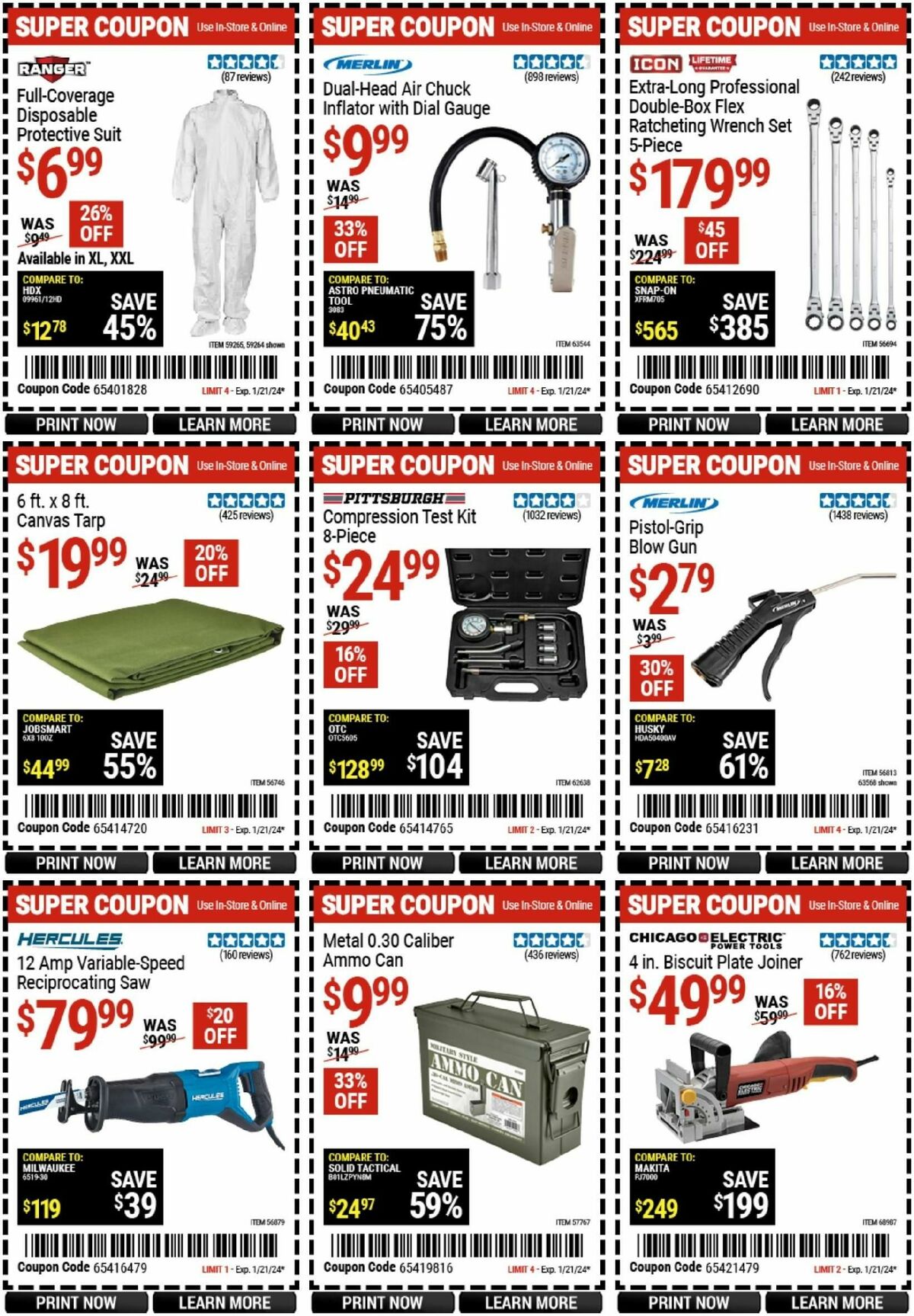 Harbor Freight Tools Weekly Ad from January 8