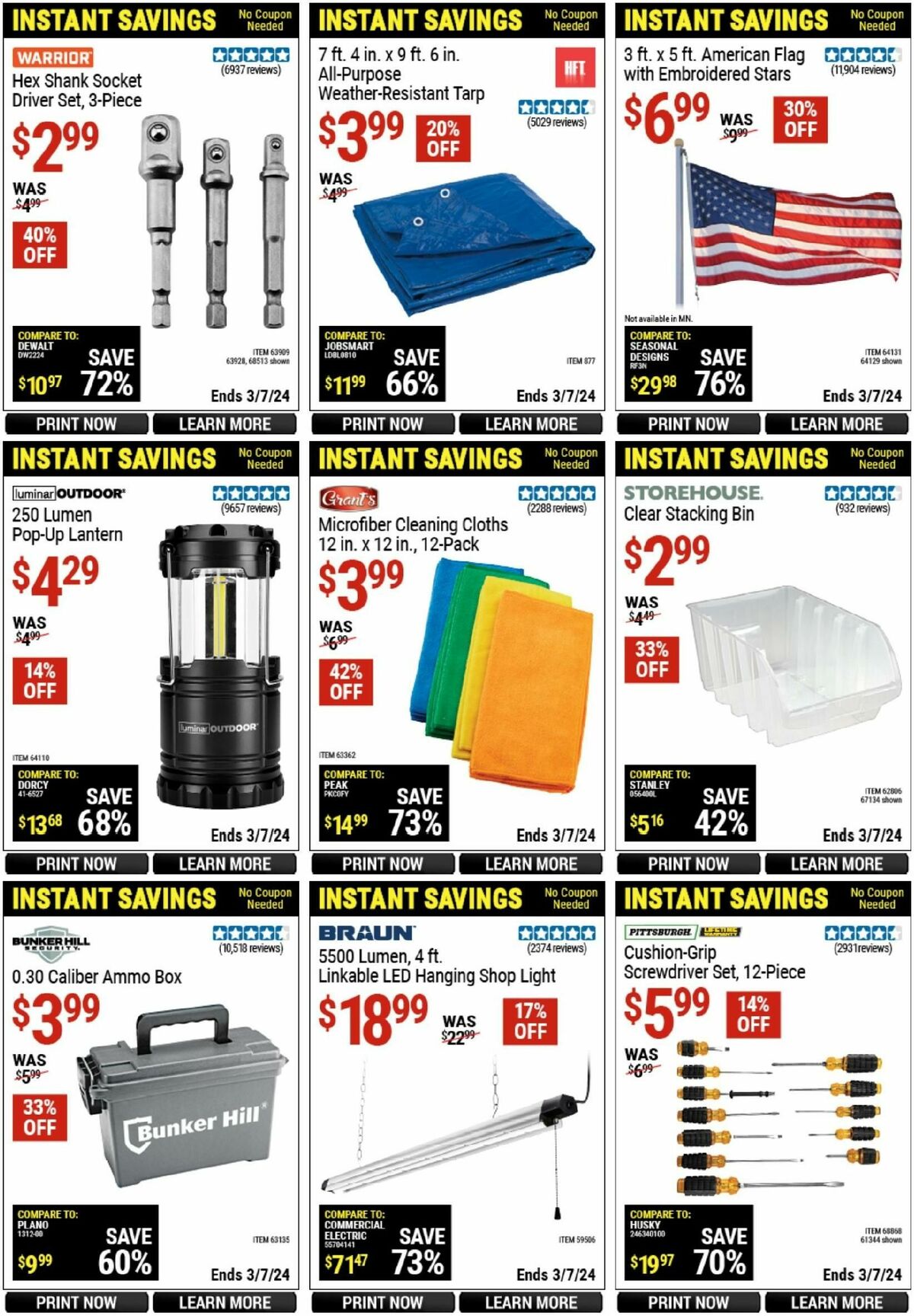 Harbor Freight Tools Instant Savings Weekly Ad from January 20