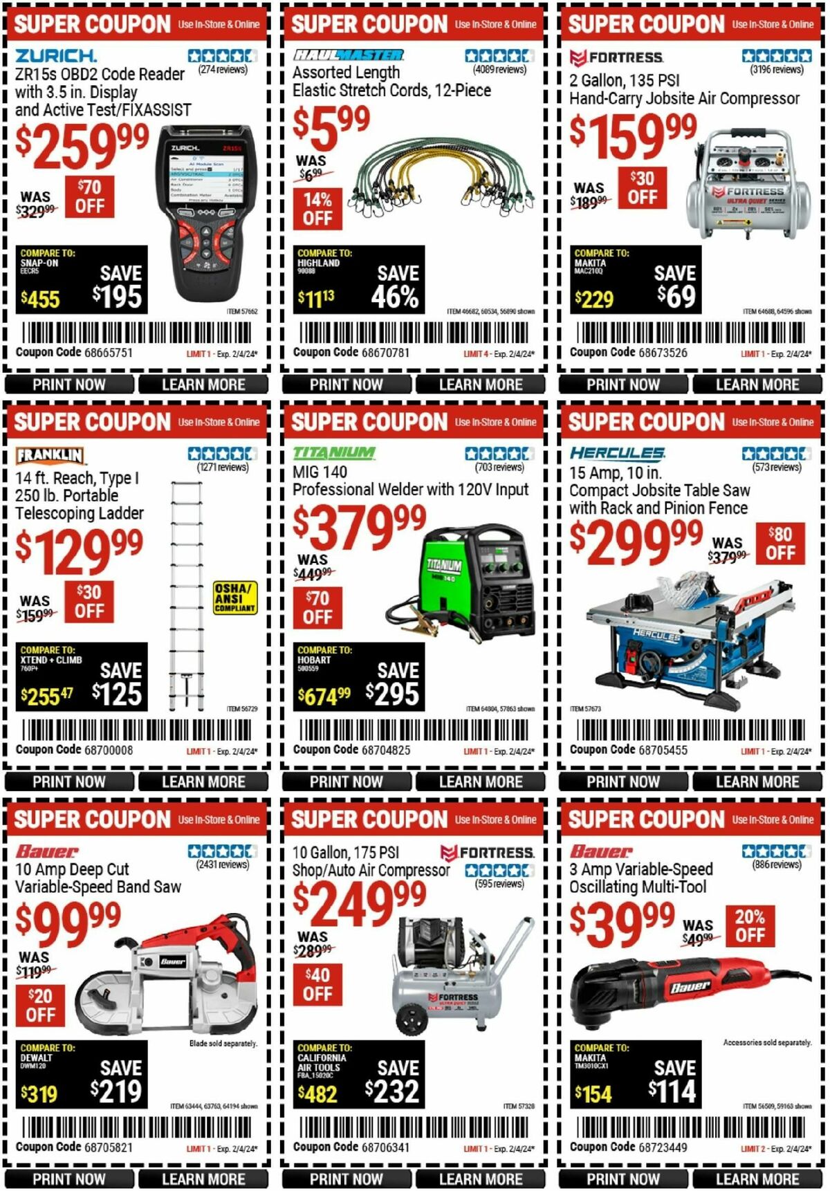 Harbor Freight Tools Weekly Ad from January 22