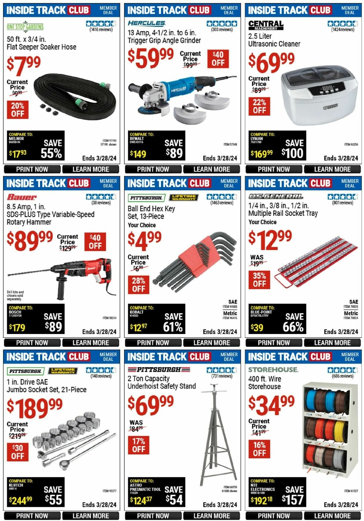 Harbor Freight Tools Inside Track Club Member Deals Weekly Ad from March 10