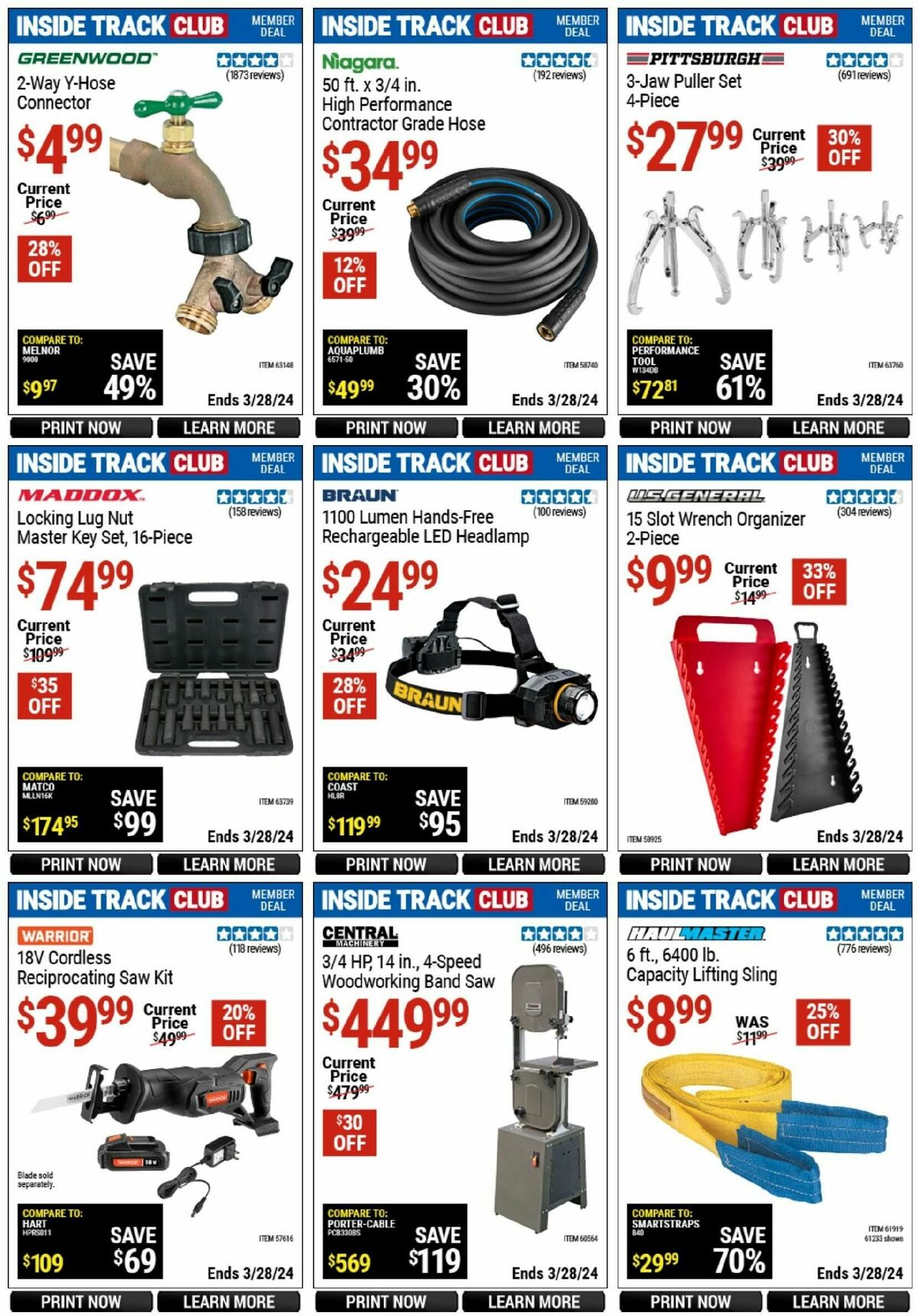 Harbor Freight Tools Inside Track Club Member Deals Weekly Ad from March 10