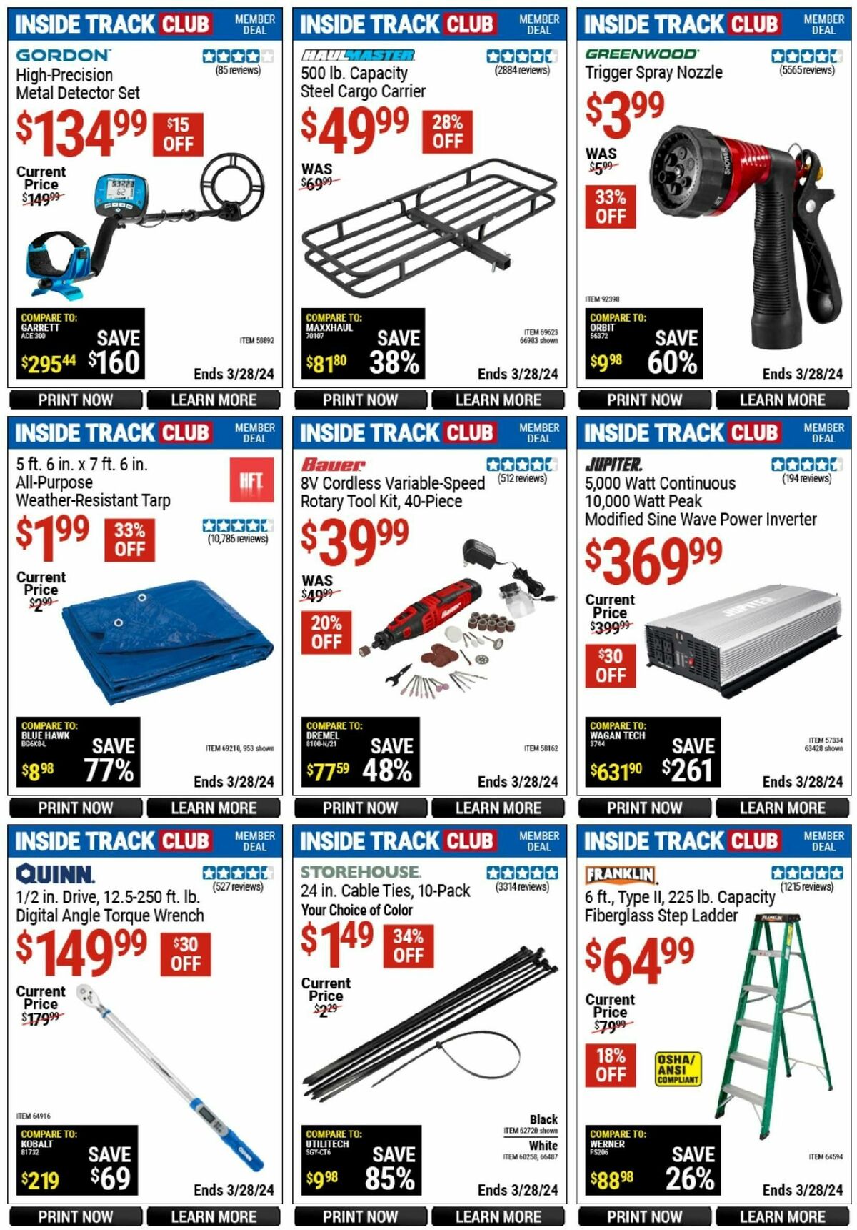 Harbor Freight Tools Inside Track Club Member Deals Weekly Ad from March 10