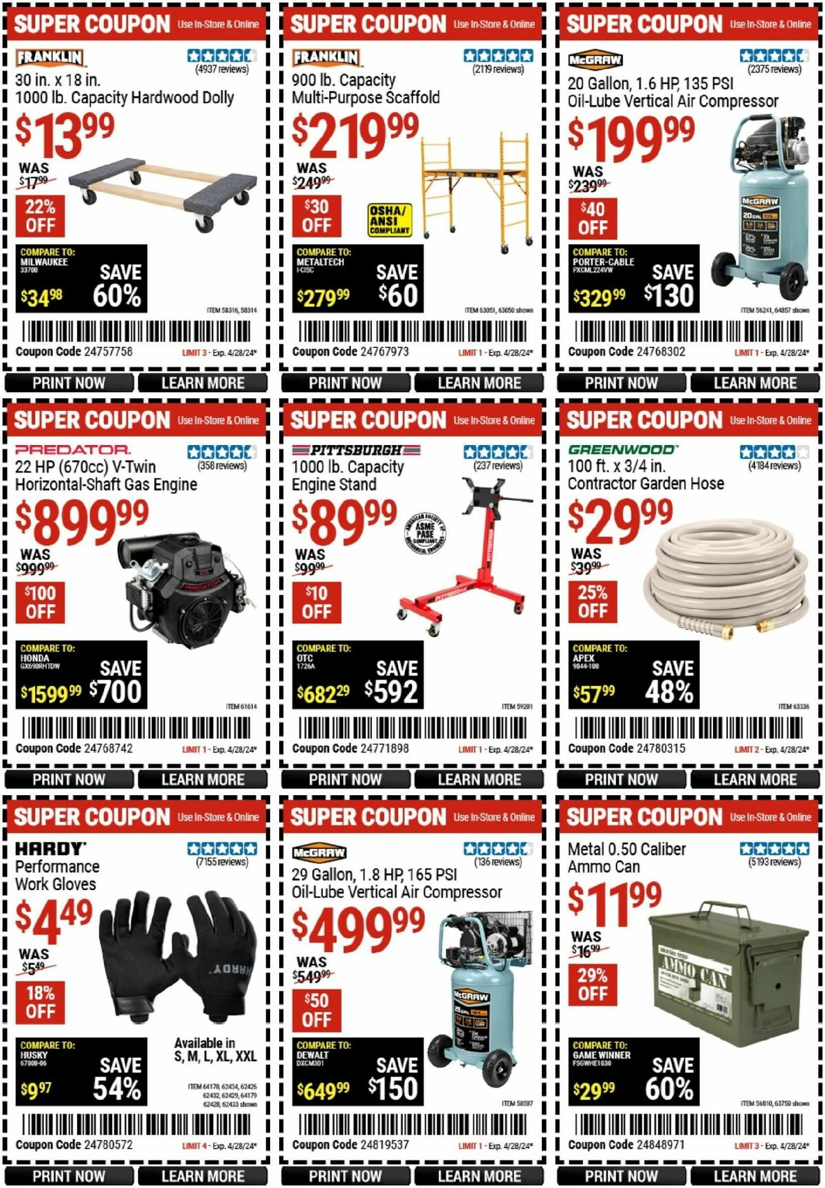 Harbor Freight Tools Weekly Ad from April 16