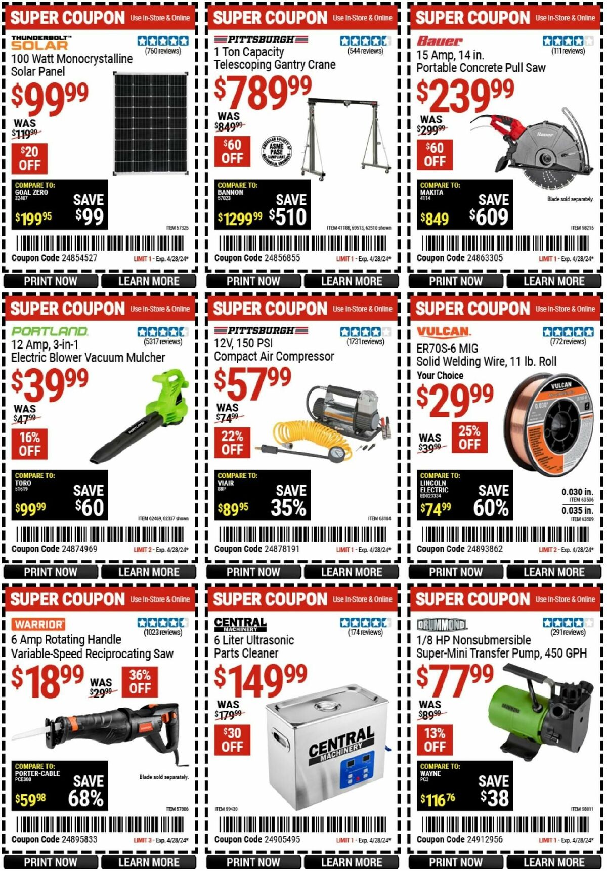 Harbor Freight Tools Weekly Ad from April 16