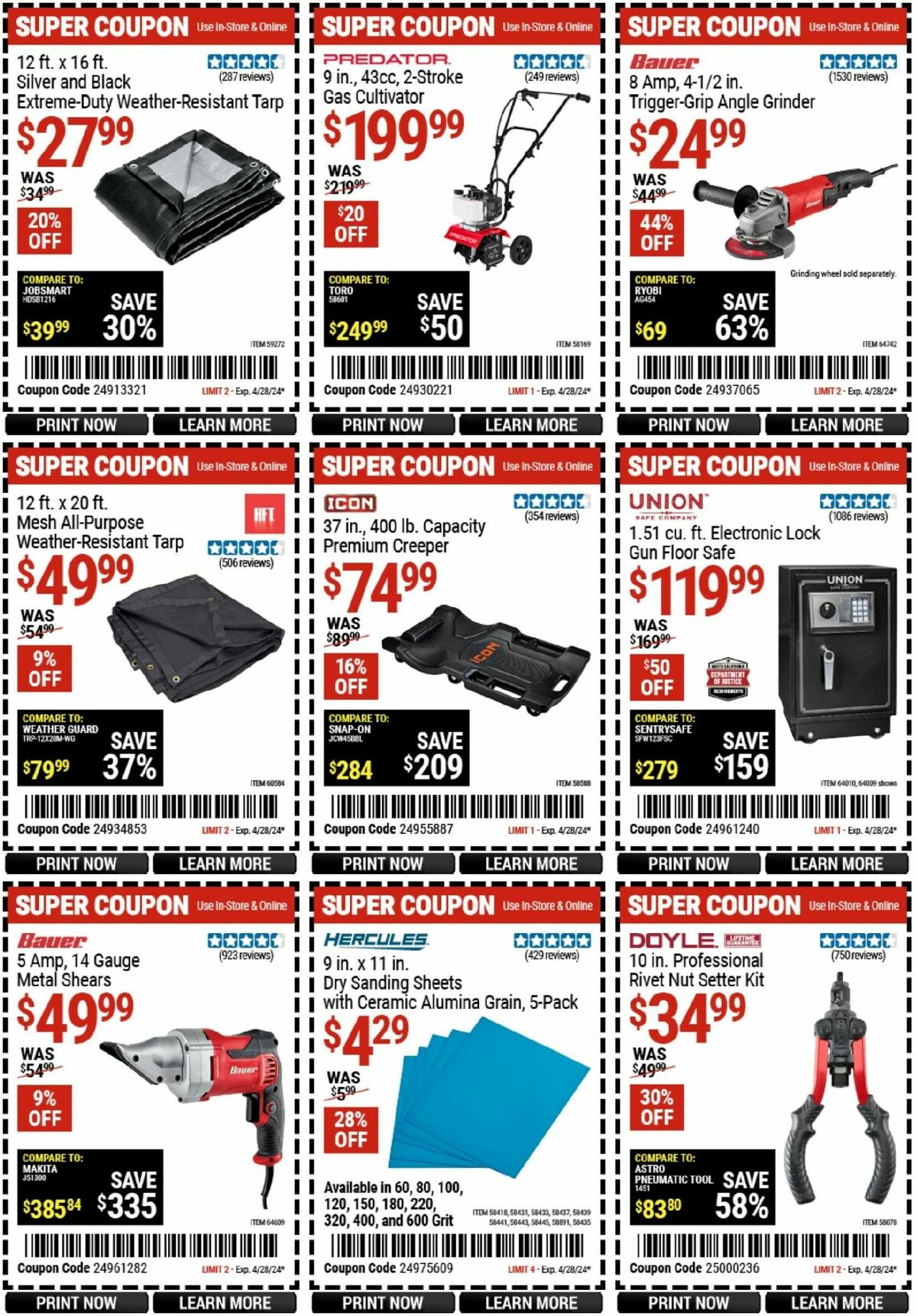 Harbor Freight Tools Weekly Ad from April 16