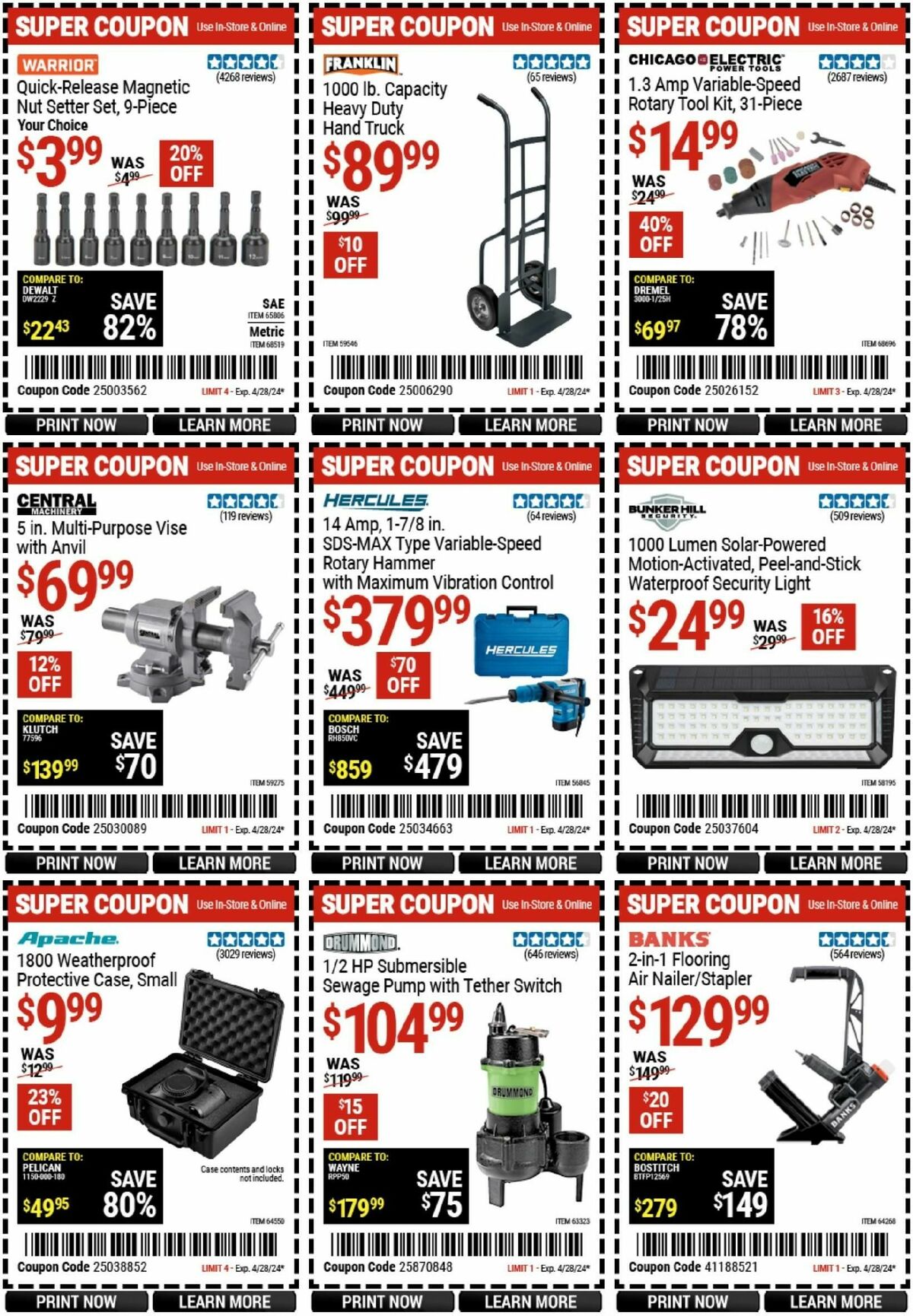 Harbor Freight Tools Weekly Ad from April 16