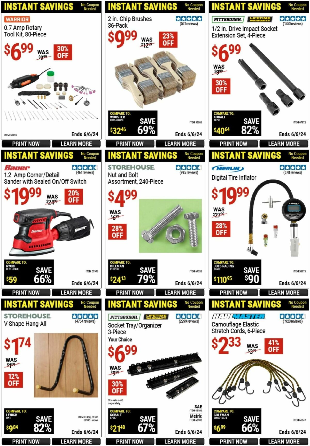 Harbor Freight Tools Instant Savings Weekly Ad from April 16