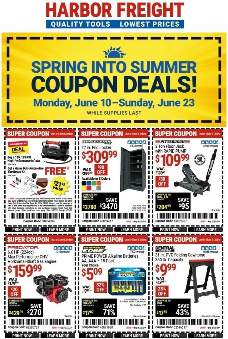 Harbor Freight Tools Weekly Ad from June 10