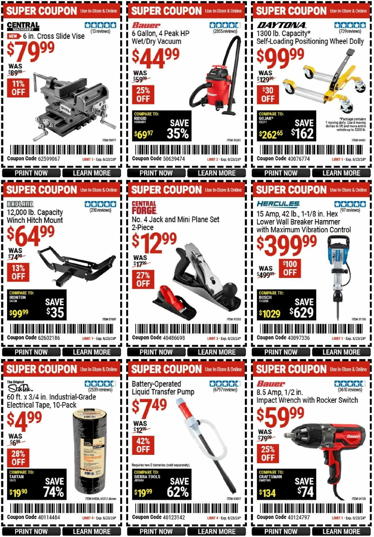 Harbor Freight Tools Weekly Ad from June 10