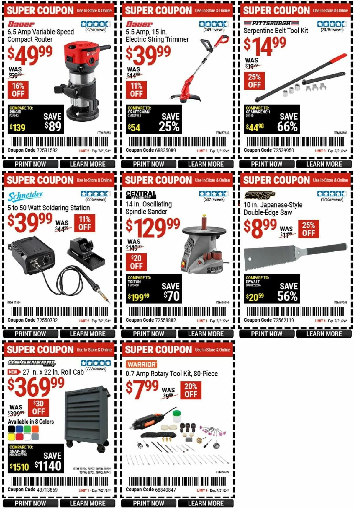 Harbor Freight Tools Weekly Ad from July 8