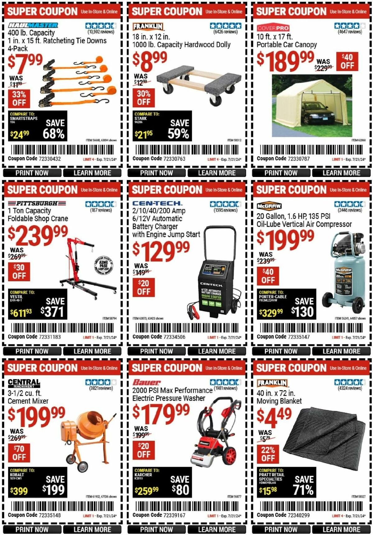 Harbor Freight Tools Weekly Ad from July 8