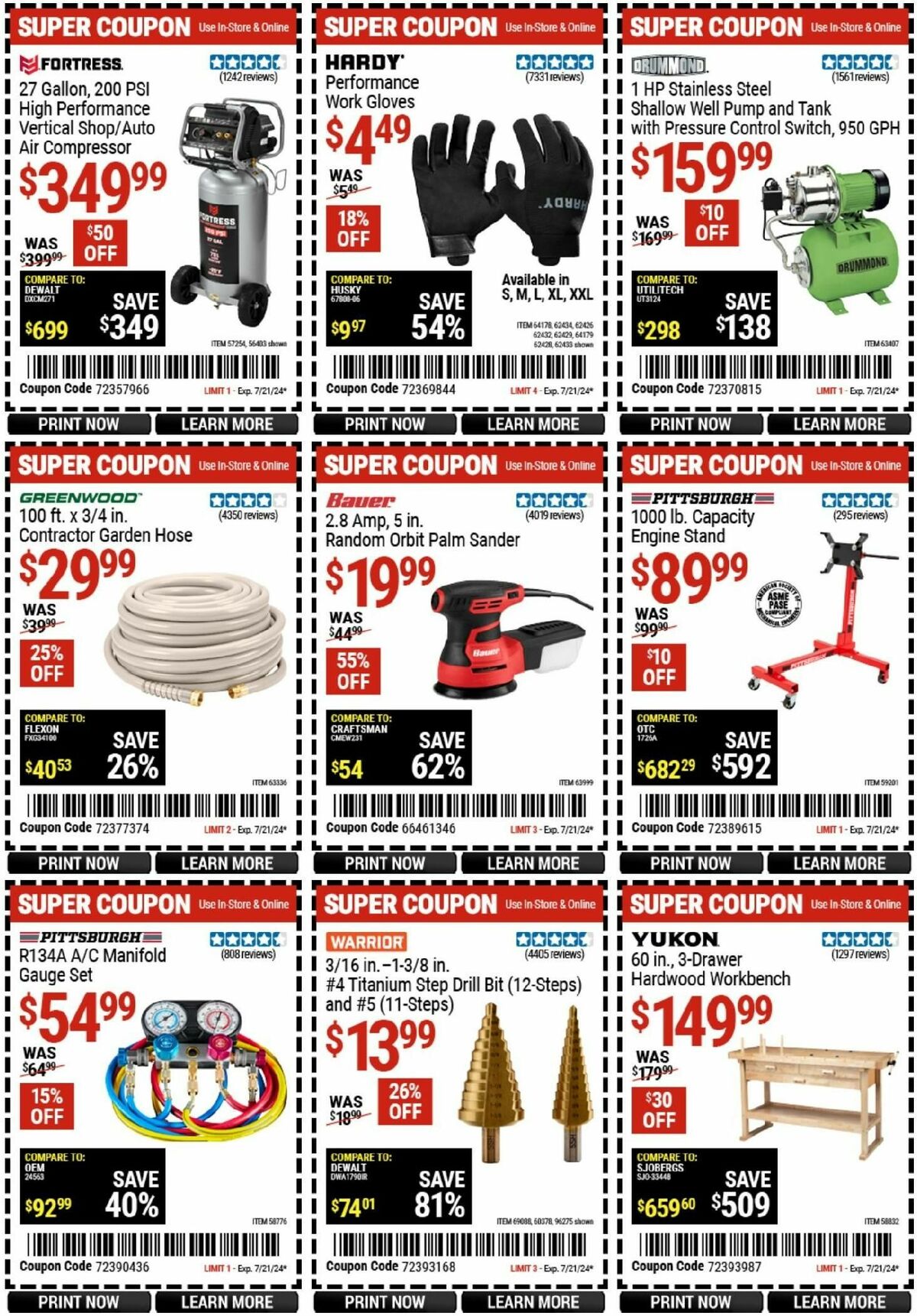 Harbor Freight Tools Weekly Ad from July 8