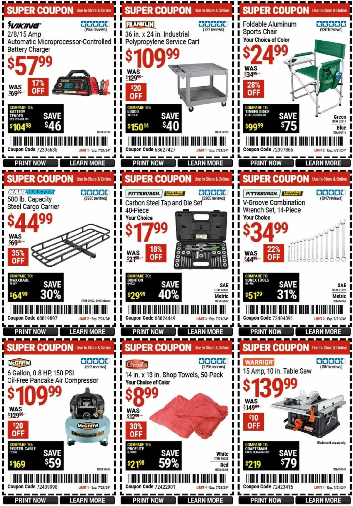 Harbor Freight Tools Weekly Ad from July 8