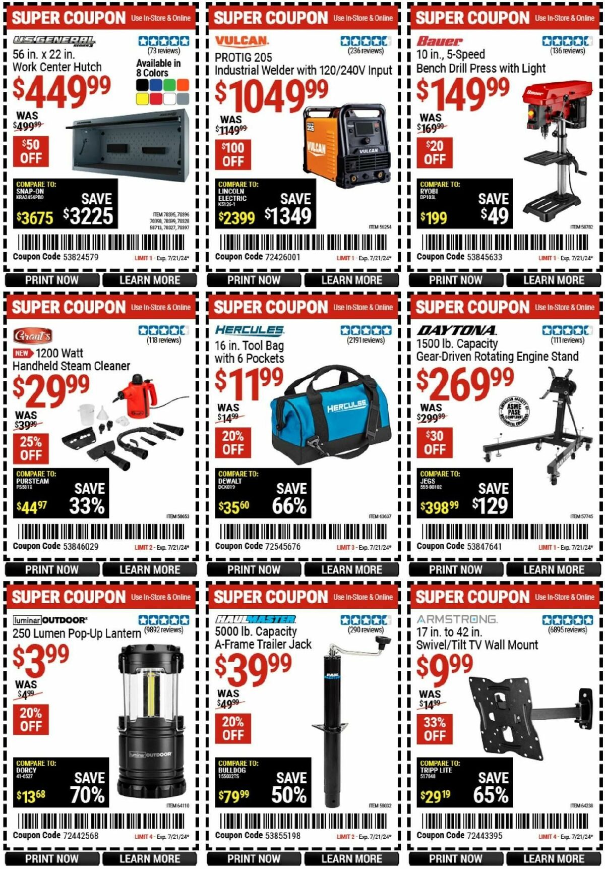 Harbor Freight Tools Weekly Ad from July 8