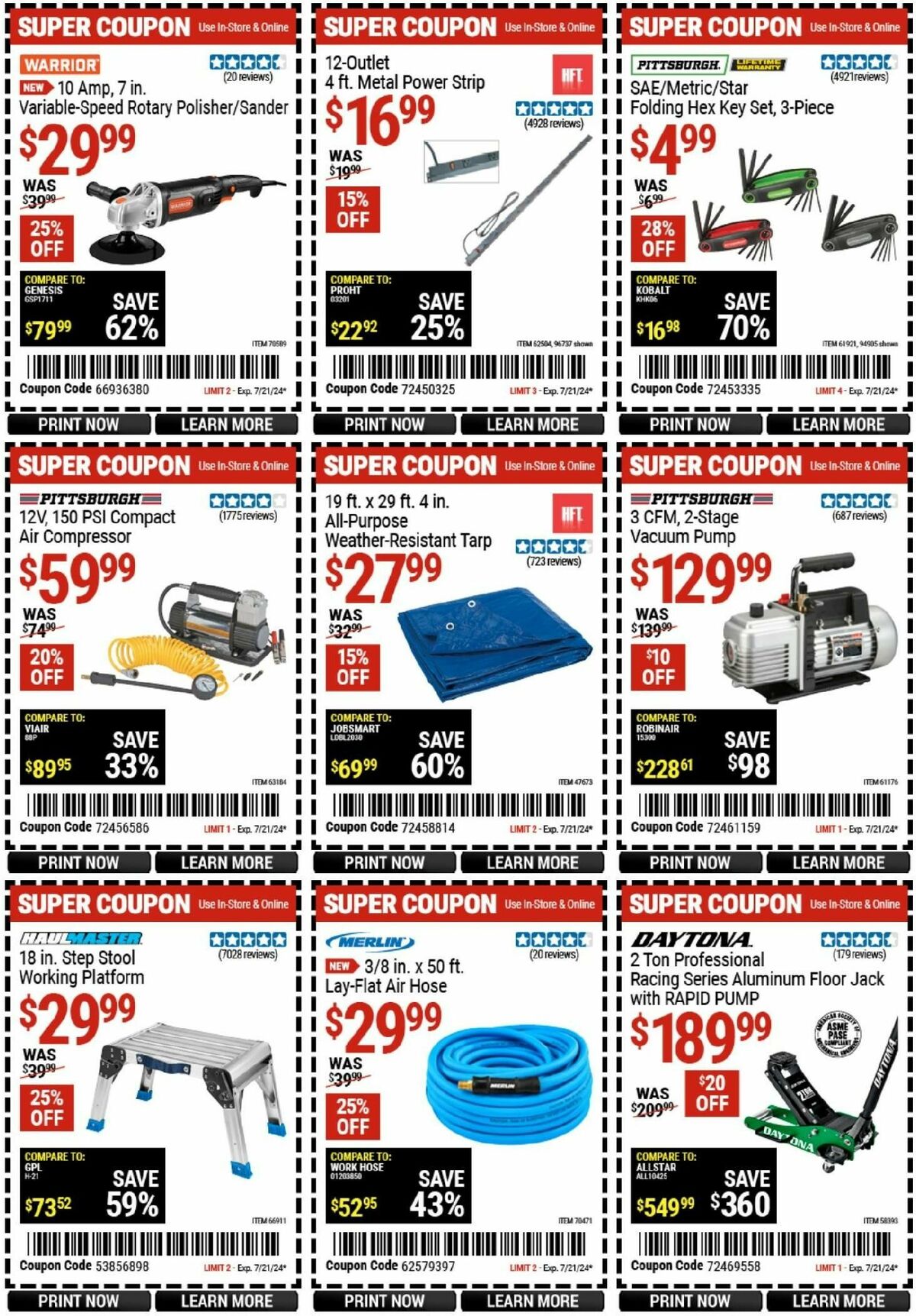 Harbor Freight Tools Weekly Ad from July 8