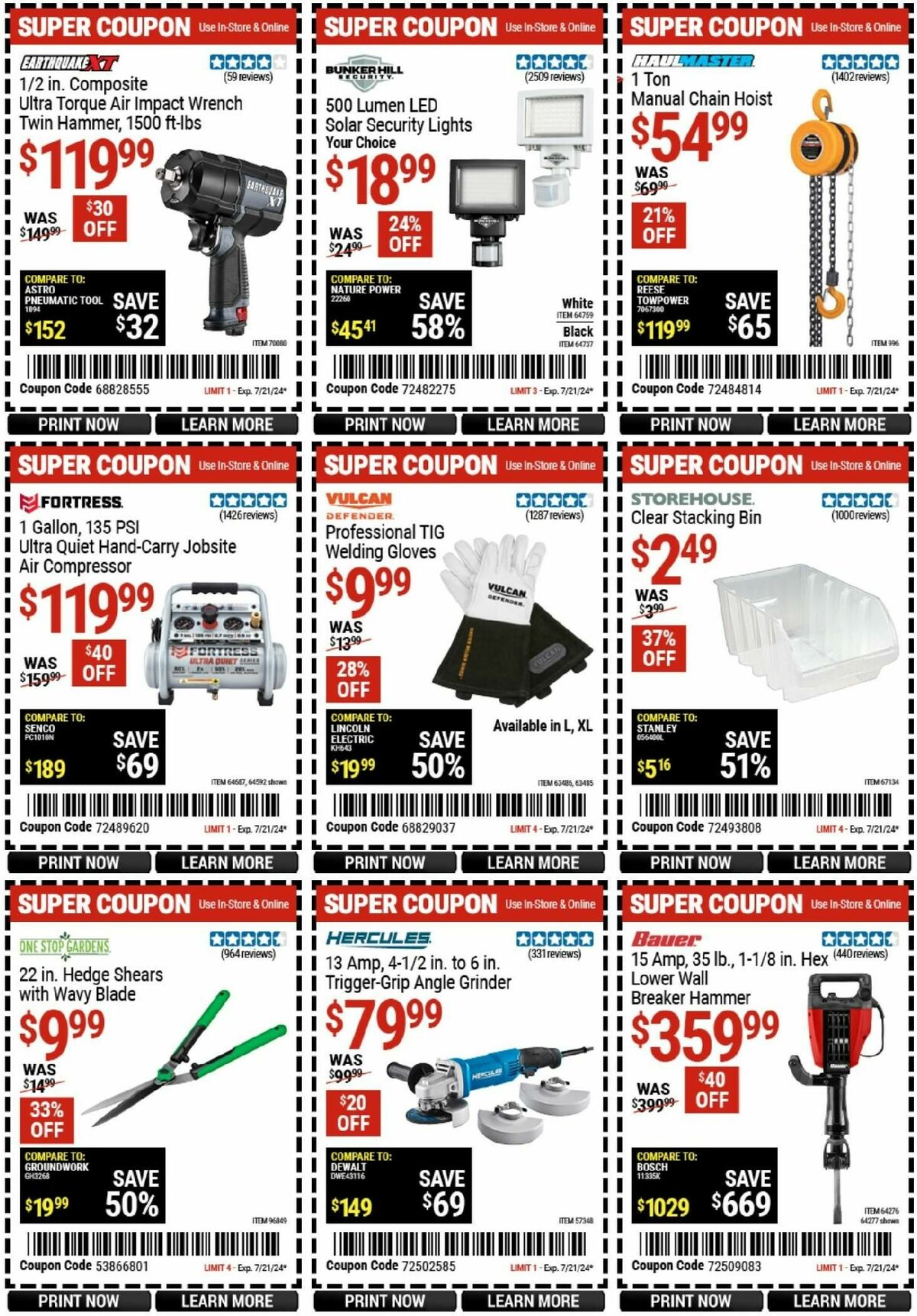 Harbor Freight Tools Weekly Ad from July 8