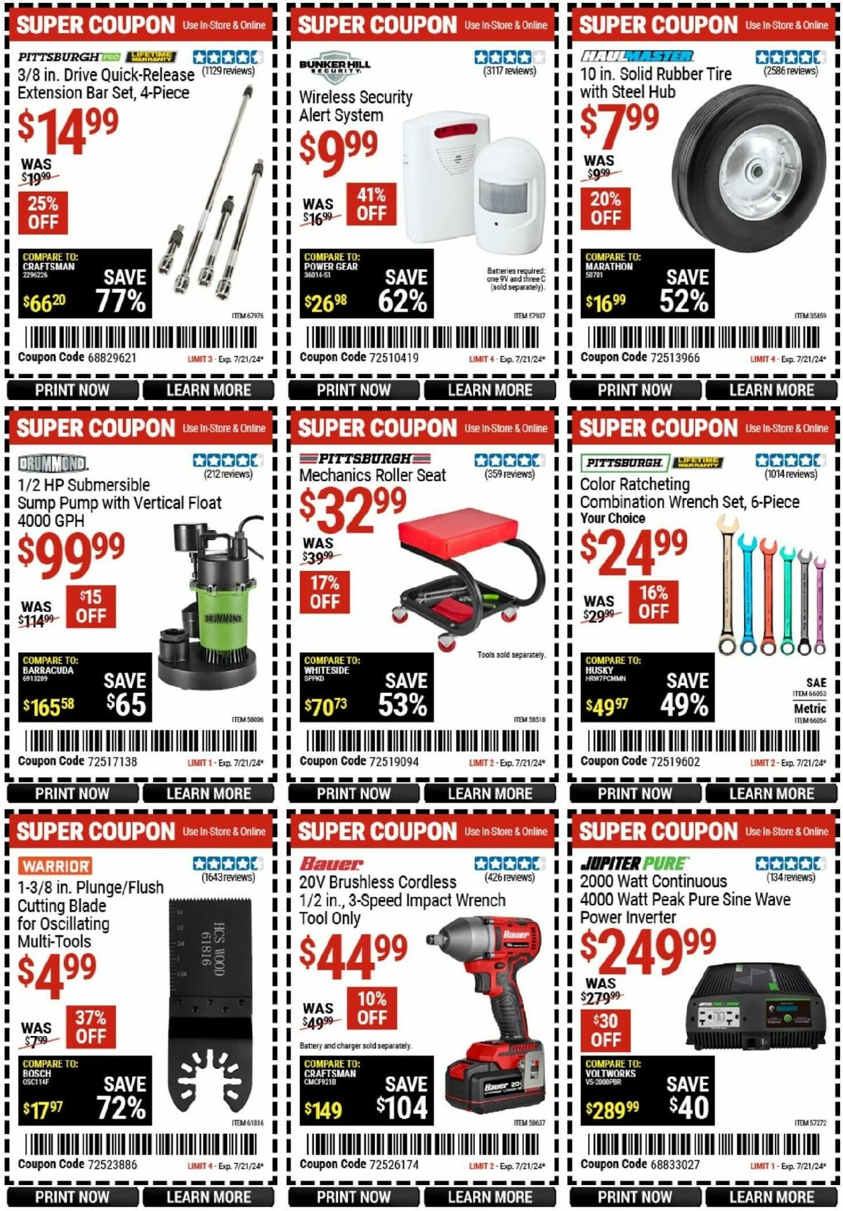 Harbor Freight Tools Weekly Ad from July 8