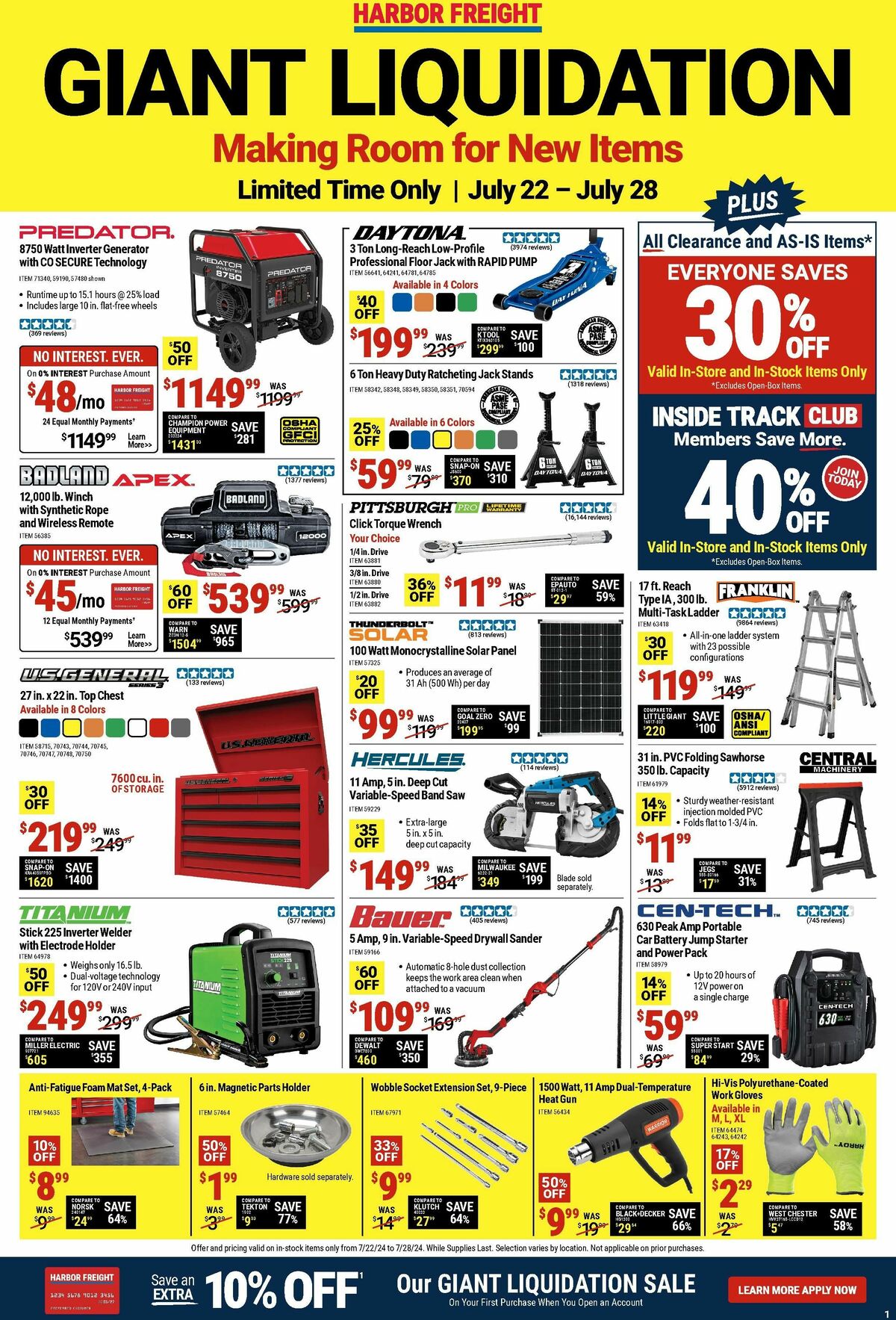 Harbor Freight Tools Weekly Ad from July 22