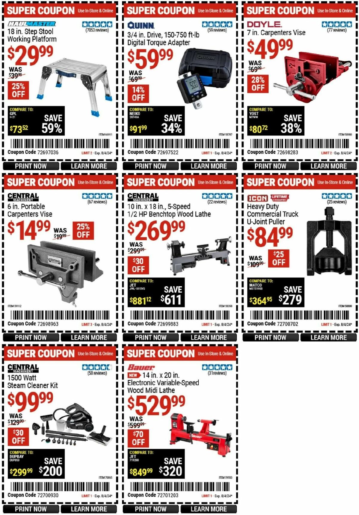 Harbor Freight Tools Weekly Ad from July 26