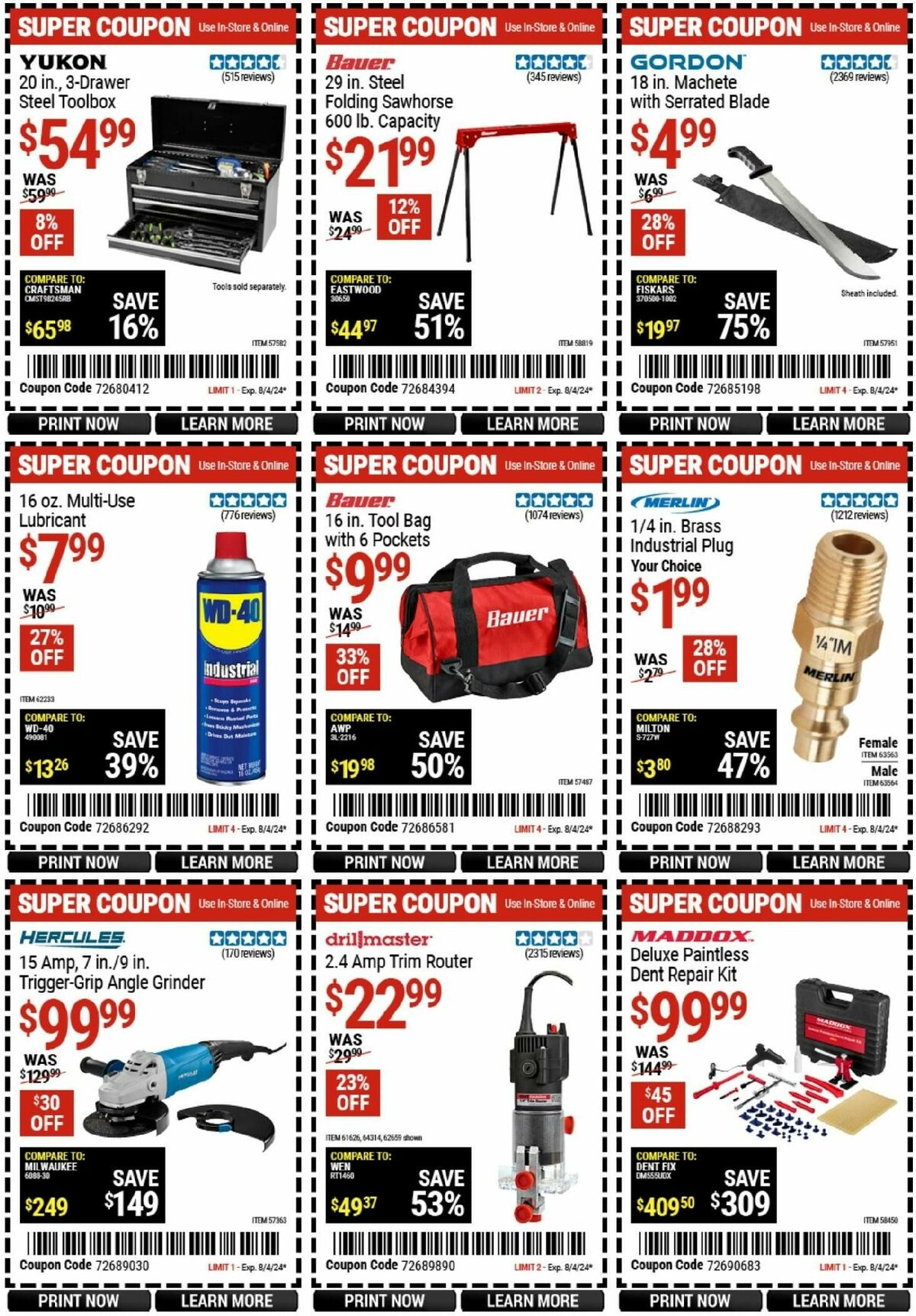 Harbor Freight Tools Weekly Ad from July 26