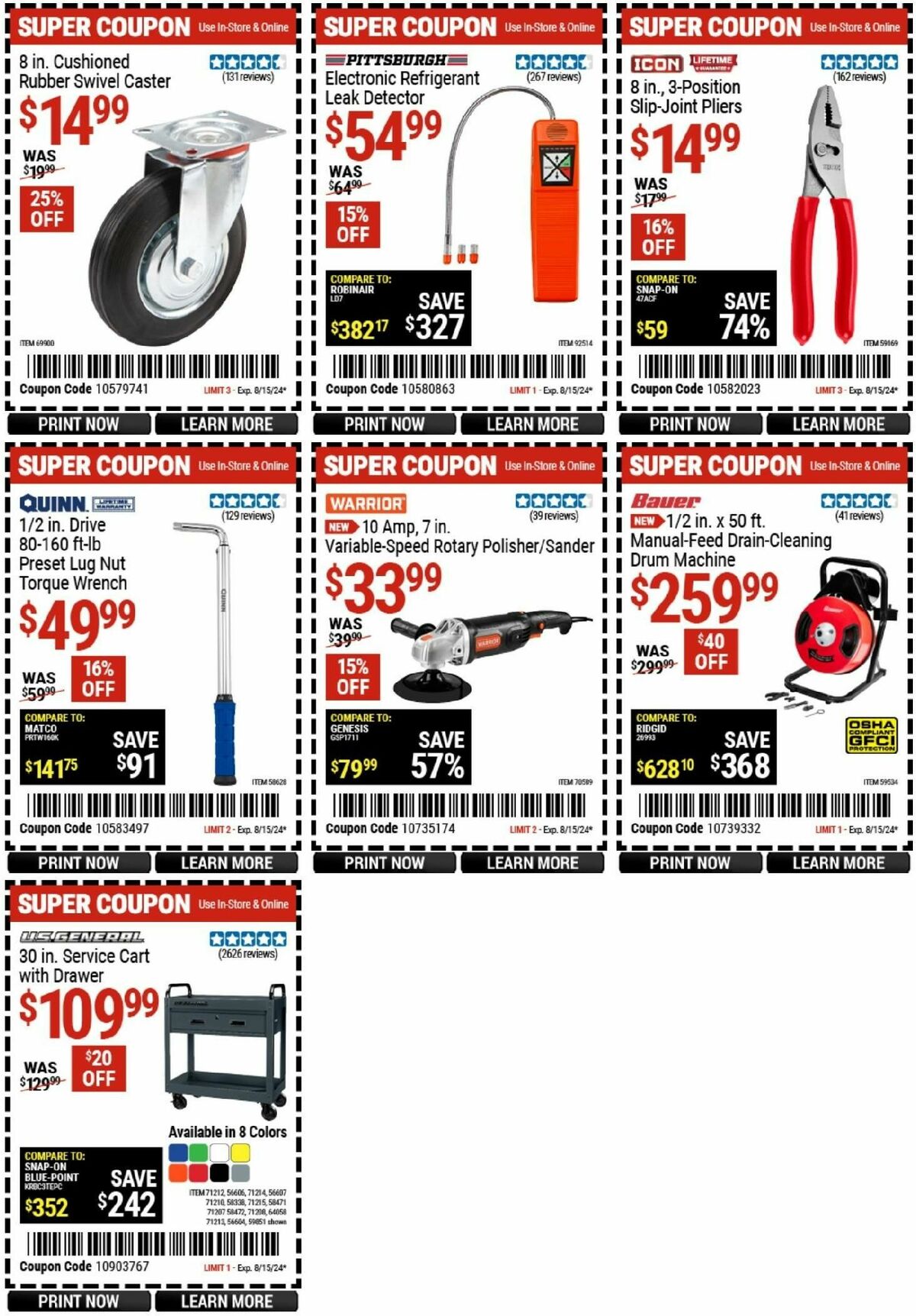 Harbor Freight Tools Weekly Ad from August 5