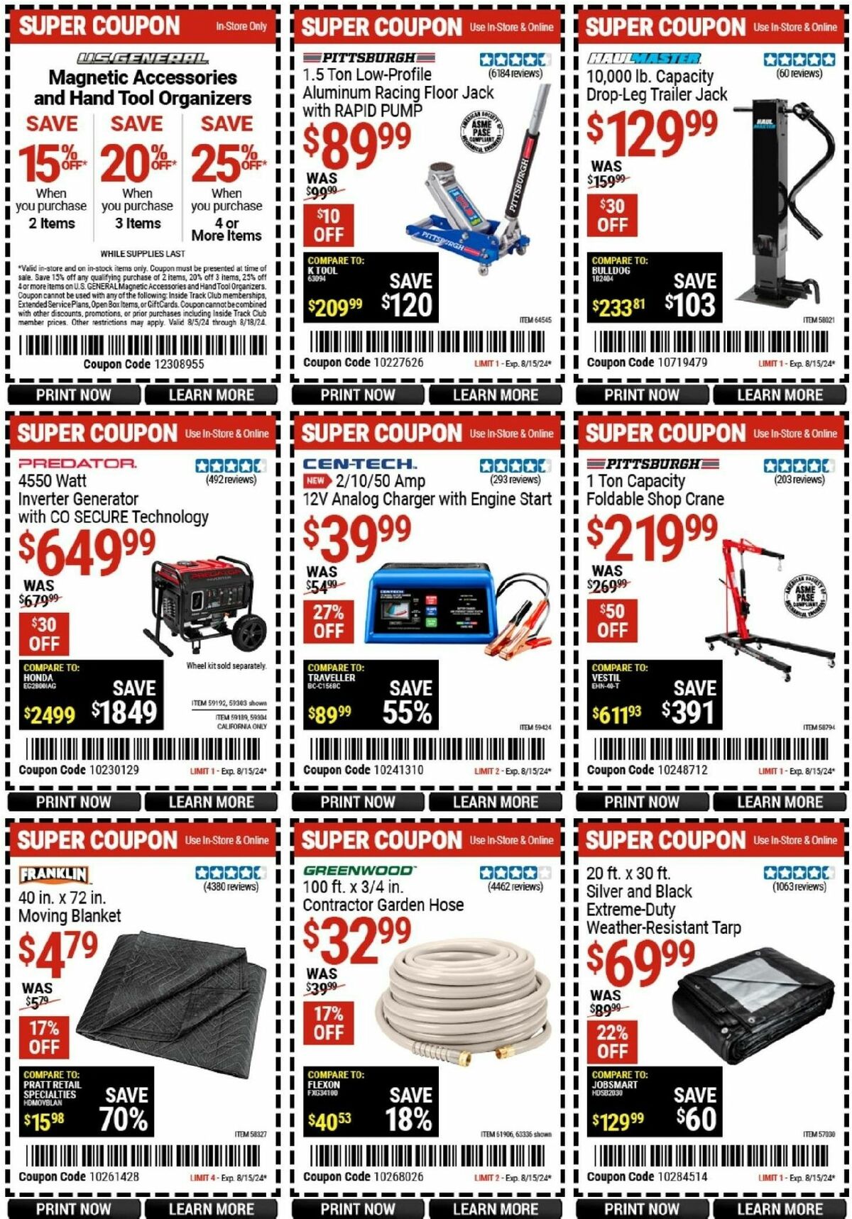 Harbor Freight Tools Weekly Ad from August 5