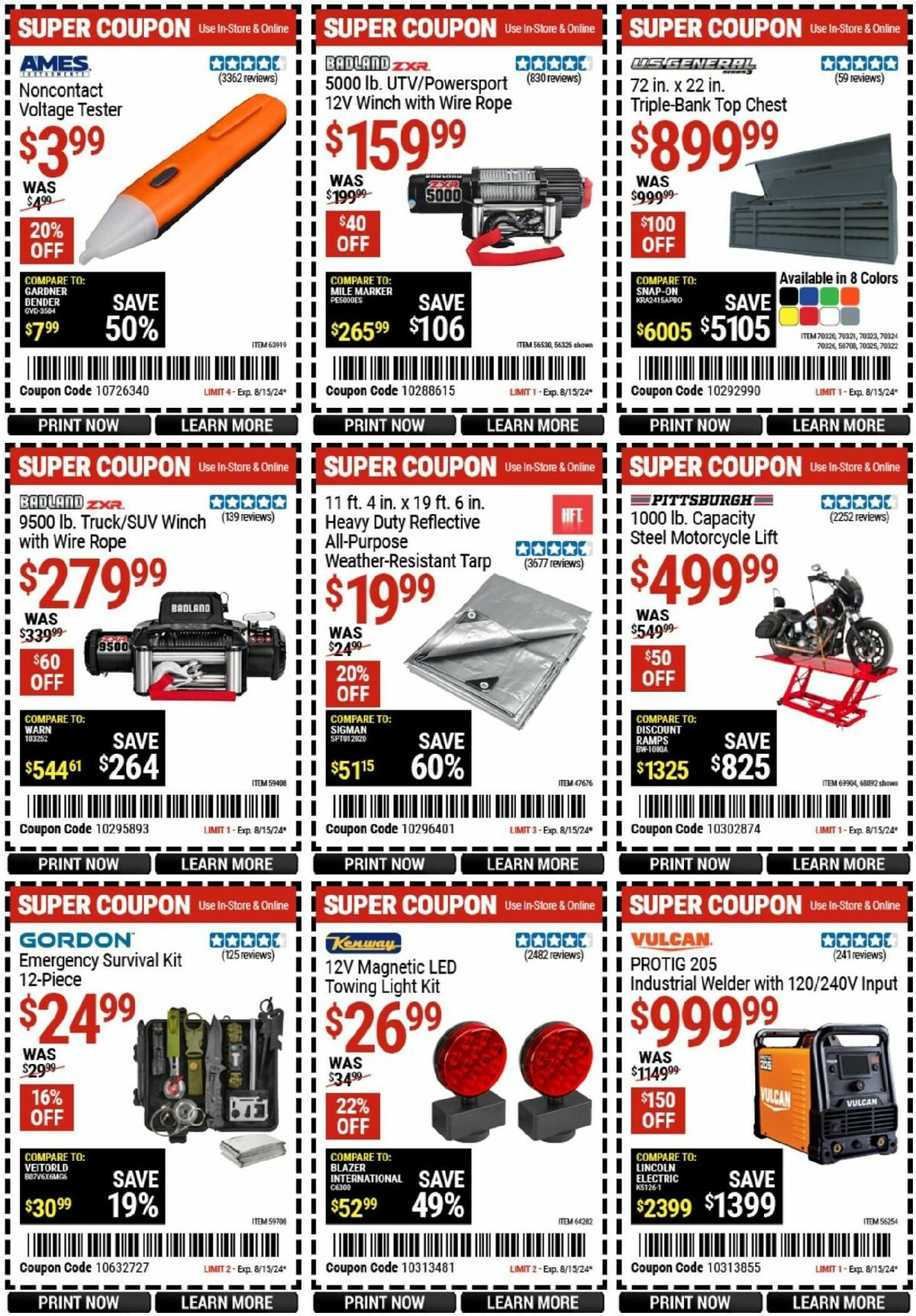 Harbor Freight Tools Weekly Ad from August 5