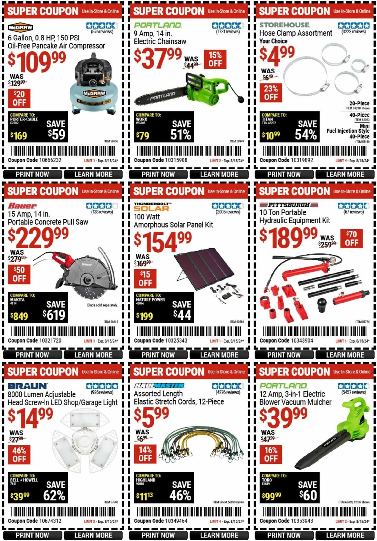 Harbor Freight Tools Weekly Ad from August 5