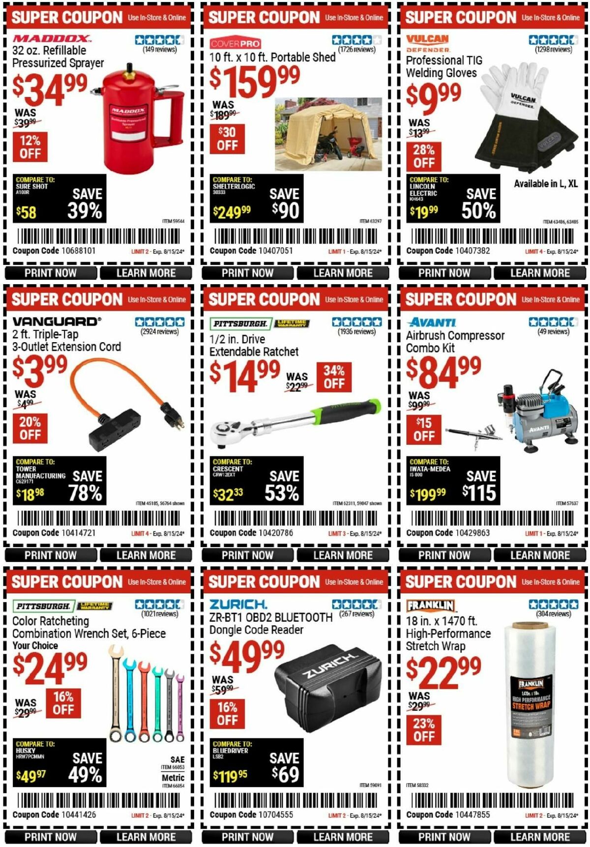 Harbor Freight Tools Weekly Ad from August 5