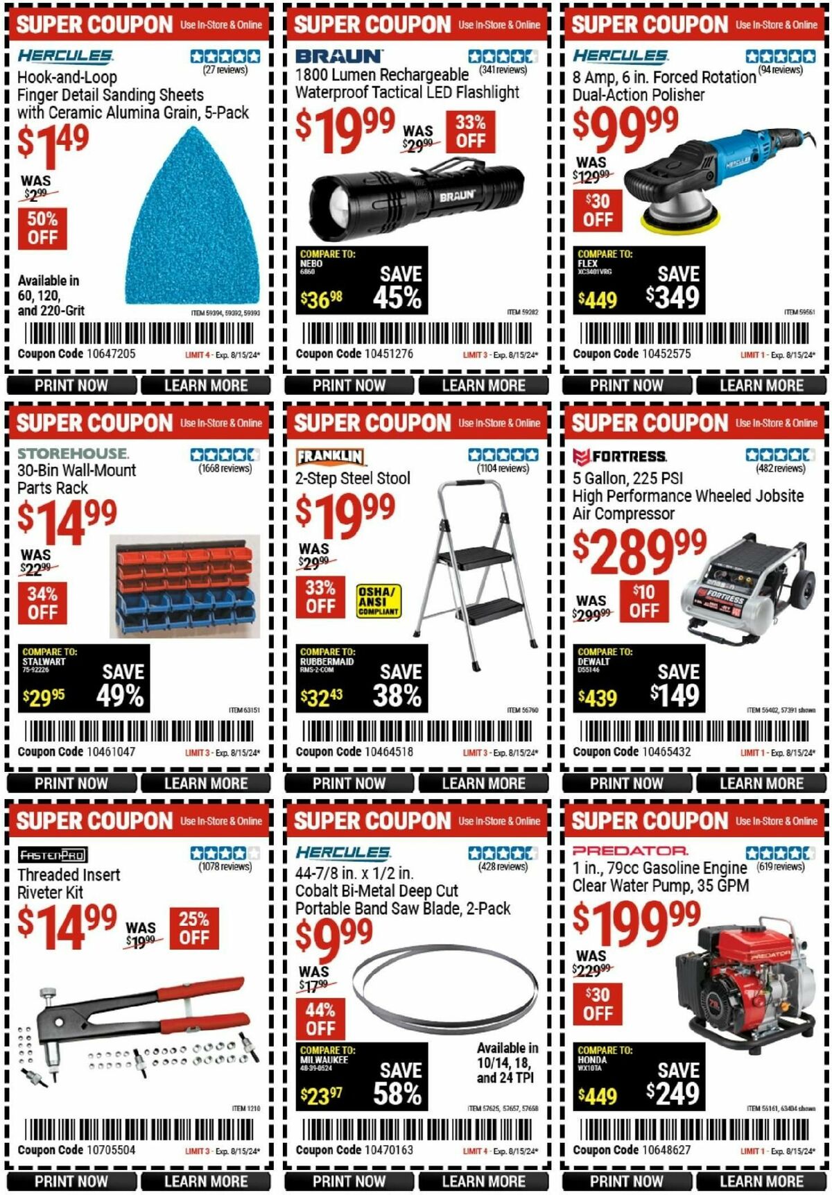 Harbor Freight Tools Weekly Ad from August 5