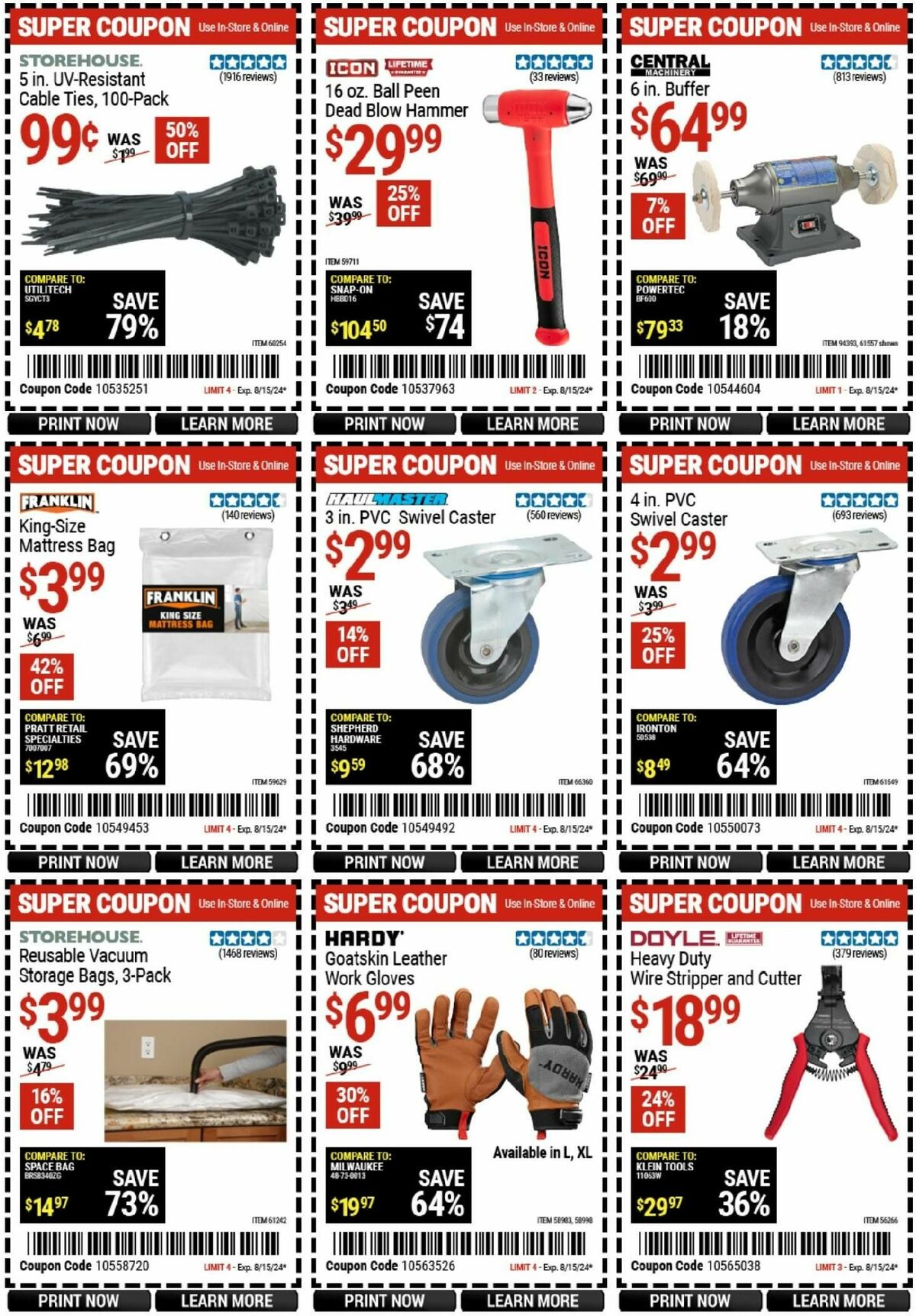 Harbor Freight Tools Weekly Ad from August 5