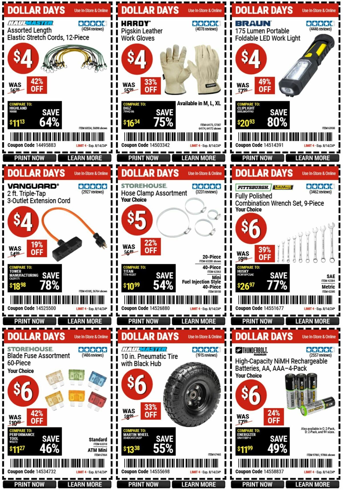 Harbor Freight Tools Weekly Ad from August 8