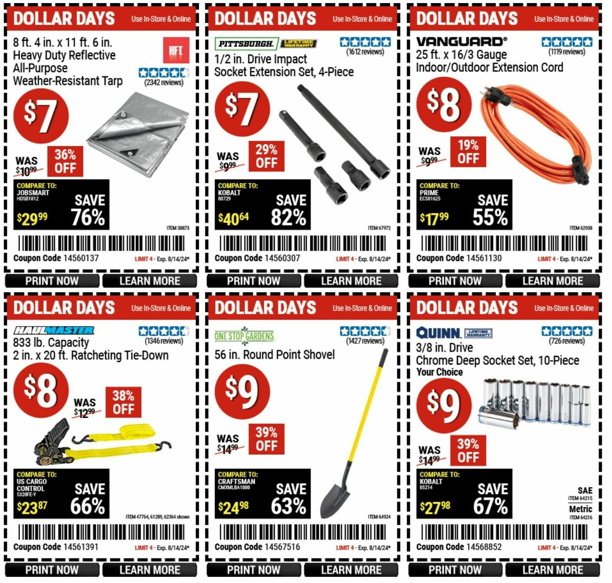 Harbor Freight Tools Weekly Ad from August 8