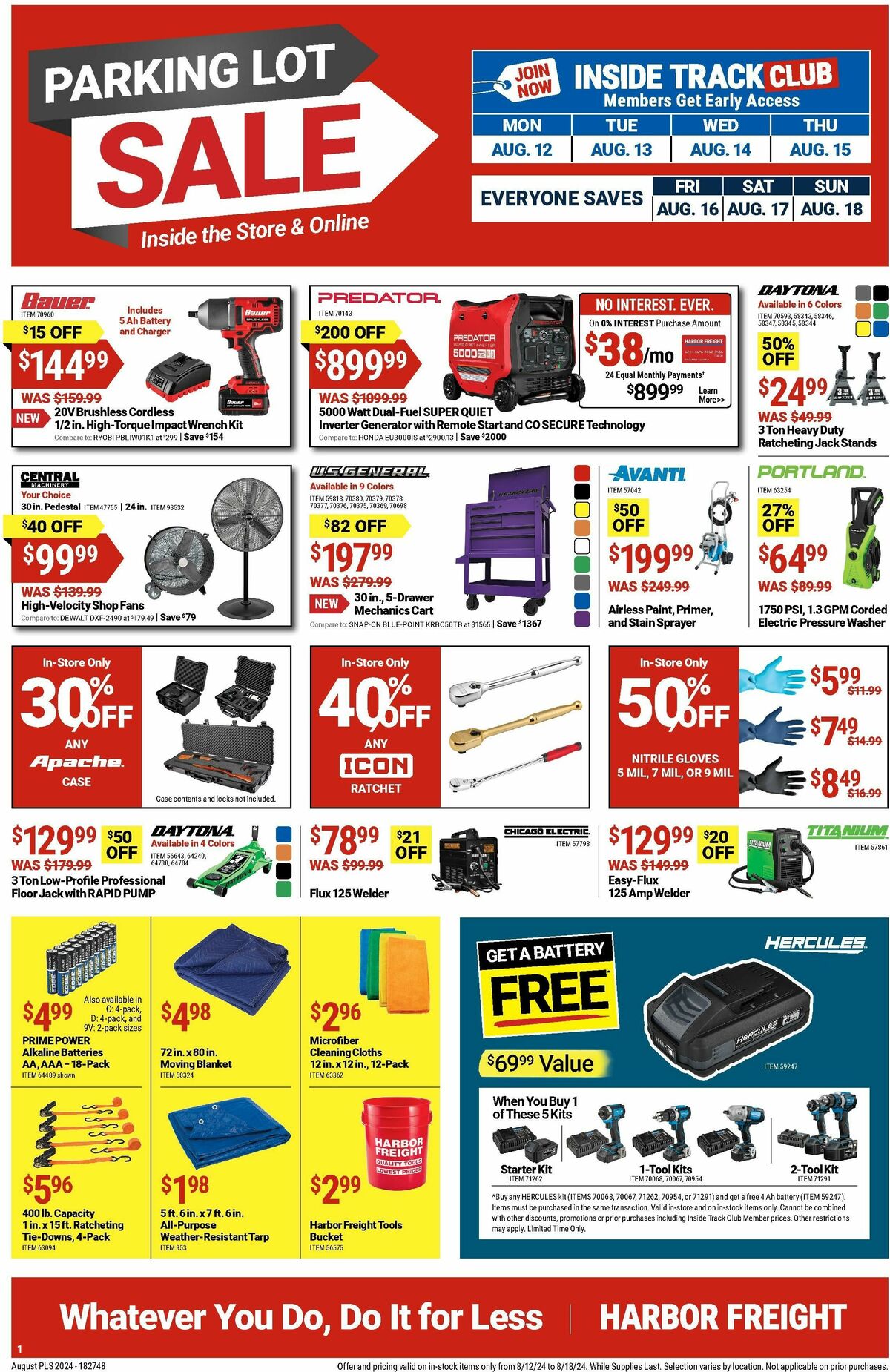 Harbor Freight Tools Weekly Ad from August 12