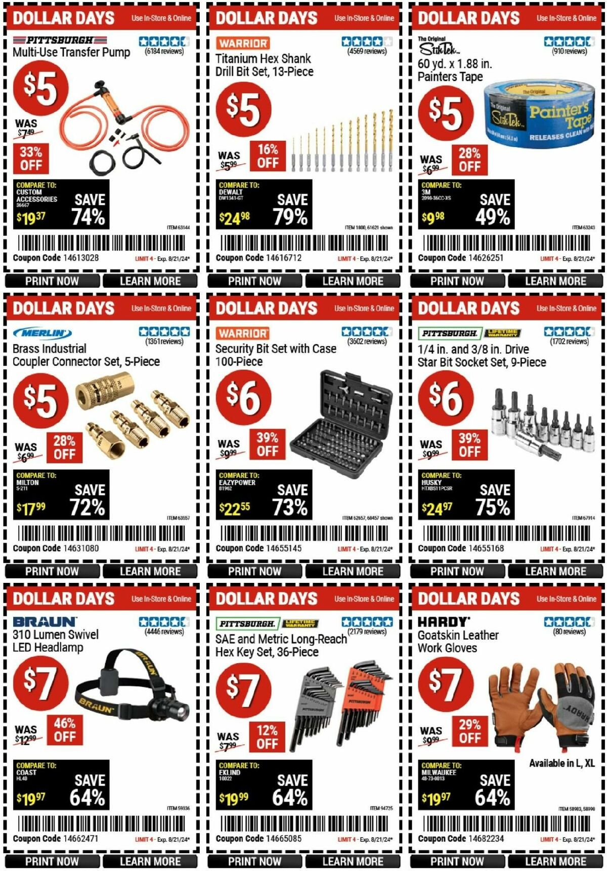 Harbor Freight Tools Weekly Ad from August 15