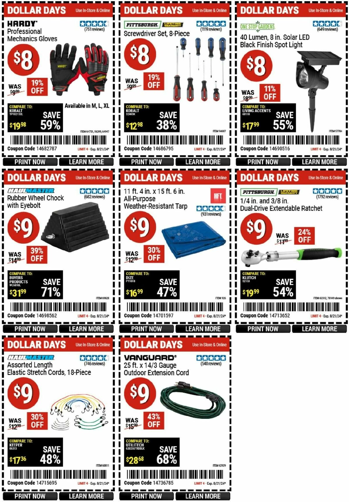 Harbor Freight Tools Weekly Ad from August 15