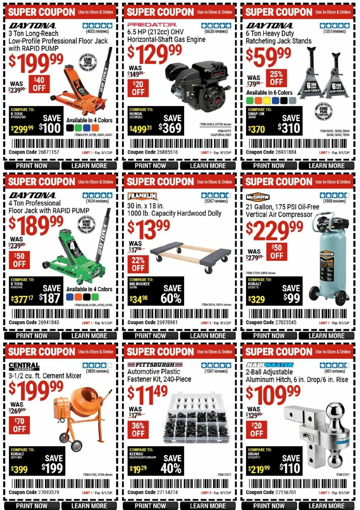 Harbor Freight Tools Weekly Ad from August 20