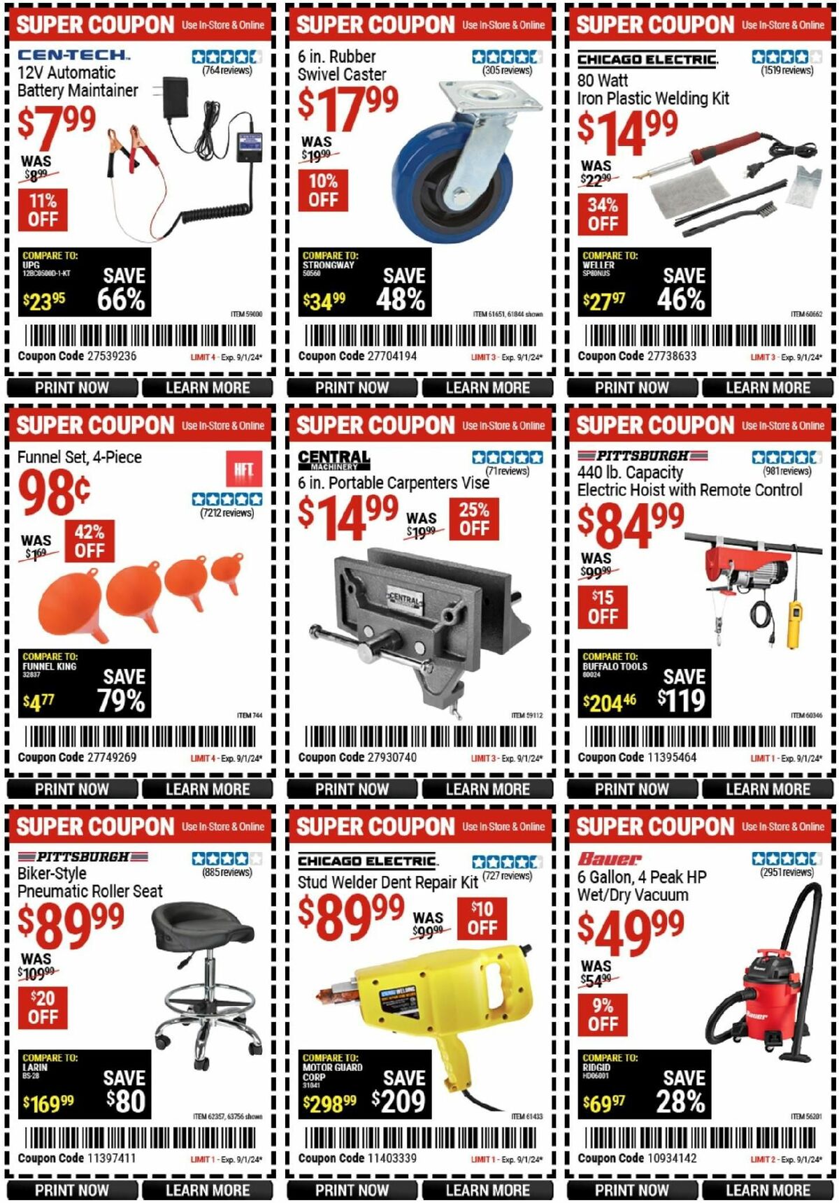 Harbor Freight Tools Weekly Ad from August 20