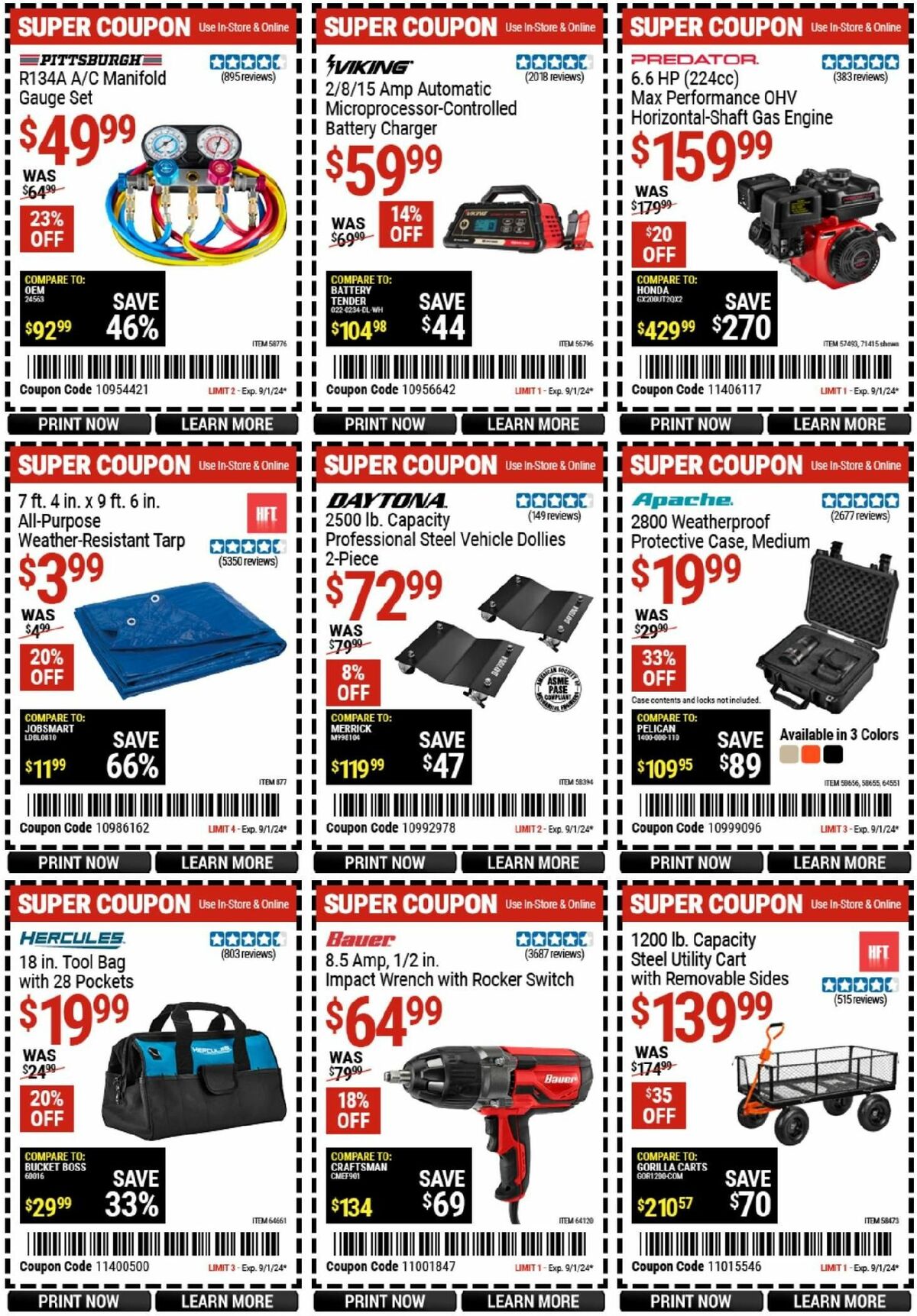 Harbor Freight Tools Weekly Ad from August 20